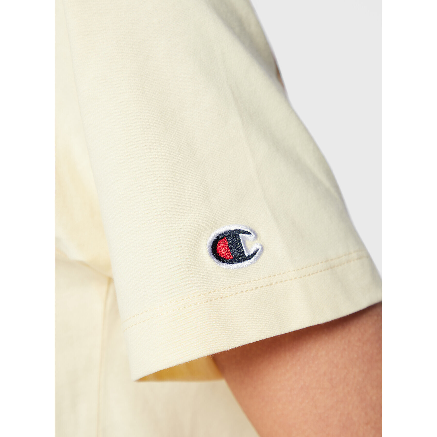 Champion Тишърт Big Script Logo 115496 Жълт Regular Fit - Pepit.bg