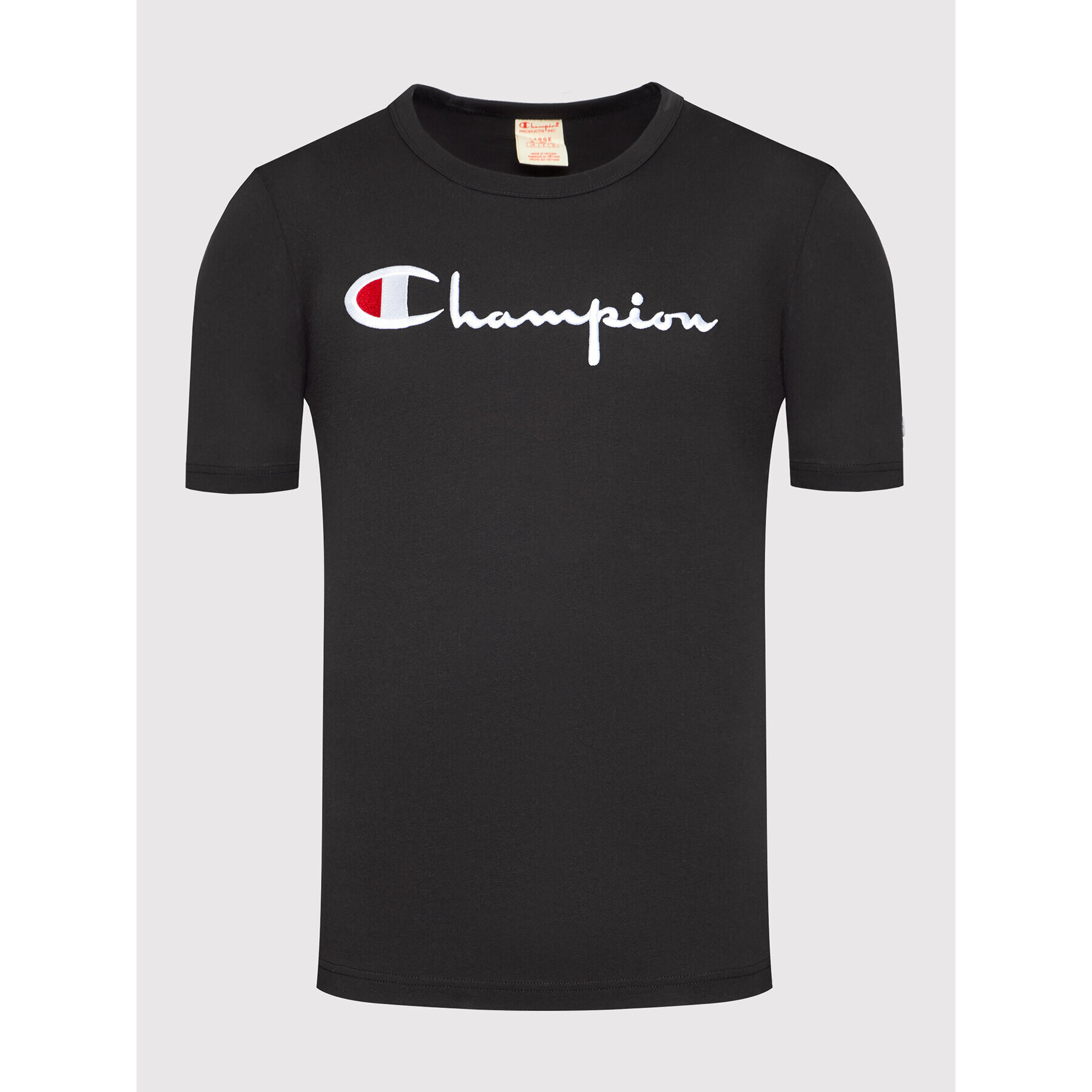 Champion Тишърт Big Script Logo 216547 Черен Comfort Fit - Pepit.bg