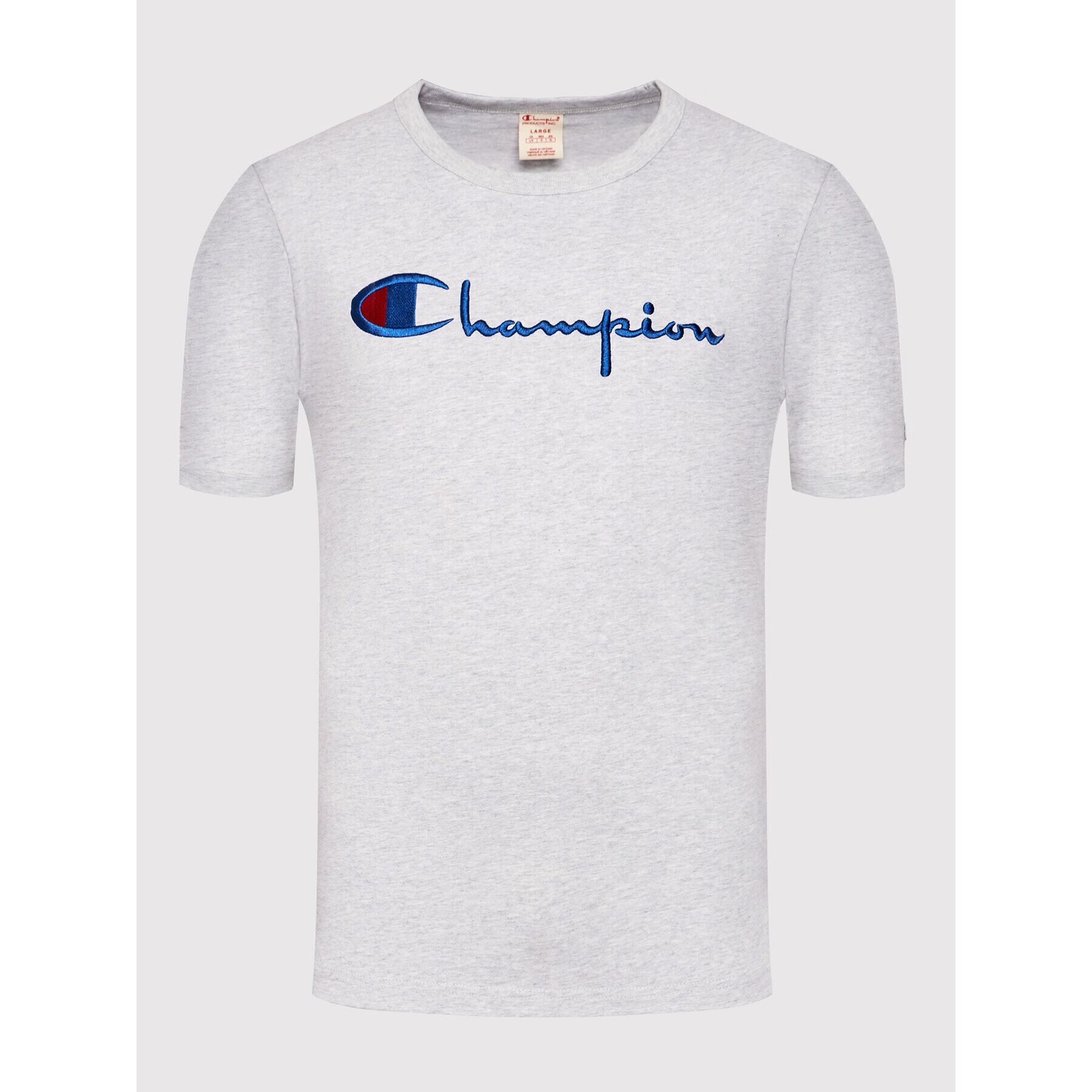 Champion Тишърт Big Script Logo 216547 Сив Comfort Fit - Pepit.bg