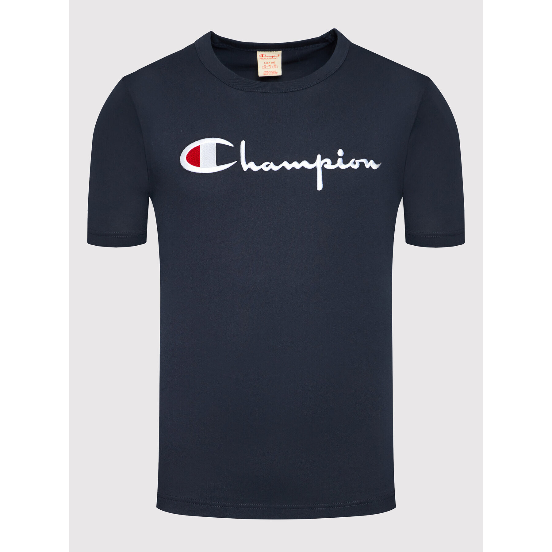 Champion Тишърт Big Script Logo 216547 Тъмносин Regular Fit - Pepit.bg