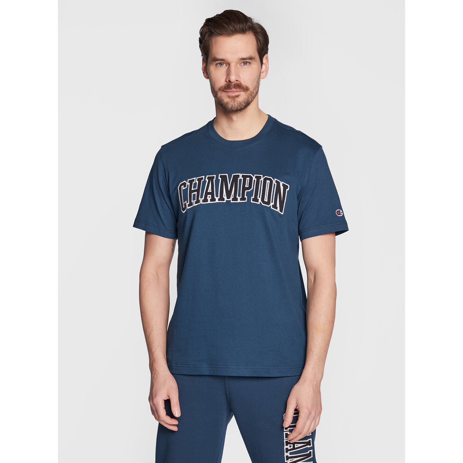 Champion Тишърт Bookstore Logo 217882 Тъмносин Regular Fit - Pepit.bg