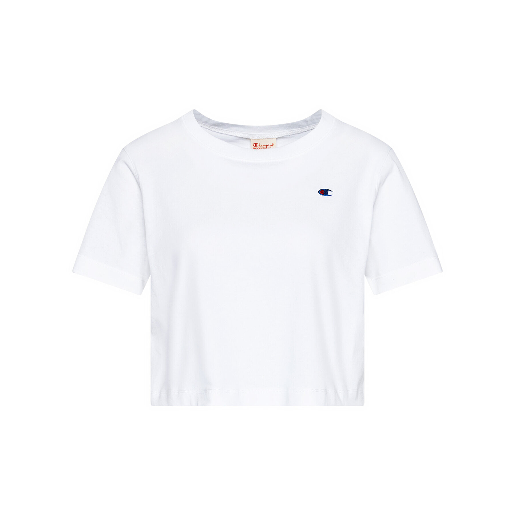 Champion Тишърт C Logo 112731 Бял Custom Fit - Pepit.bg