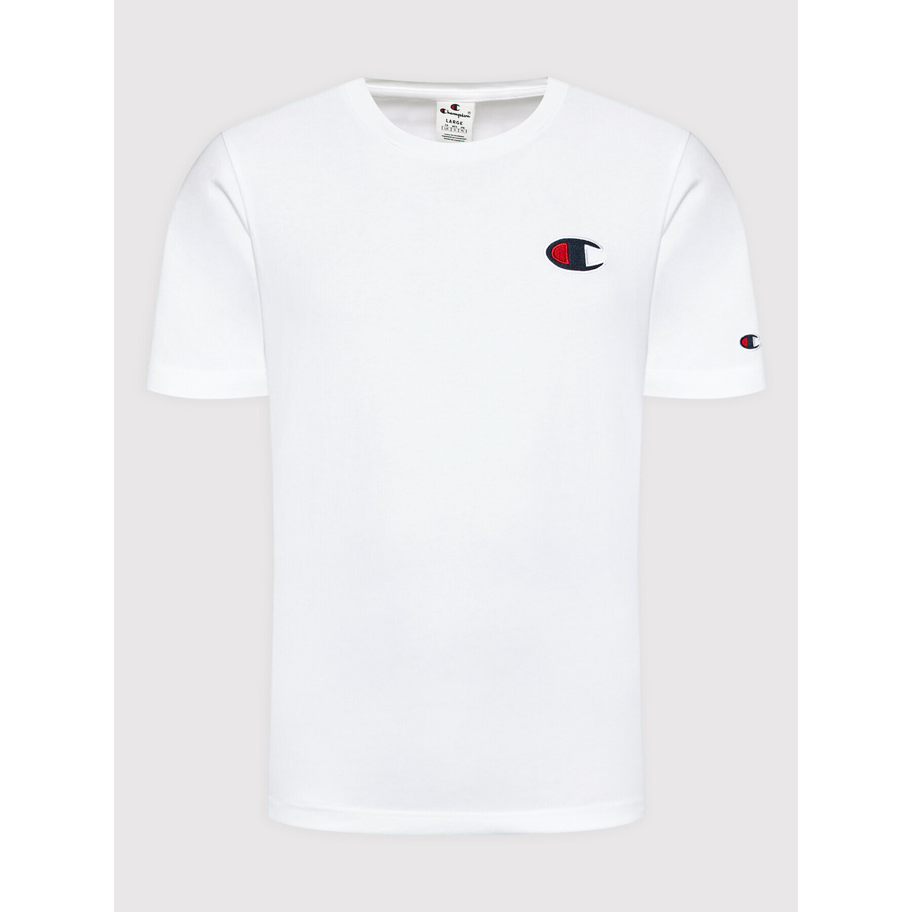 Champion Тишърт C Logo 217069 Бял Comfort Fit - Pepit.bg