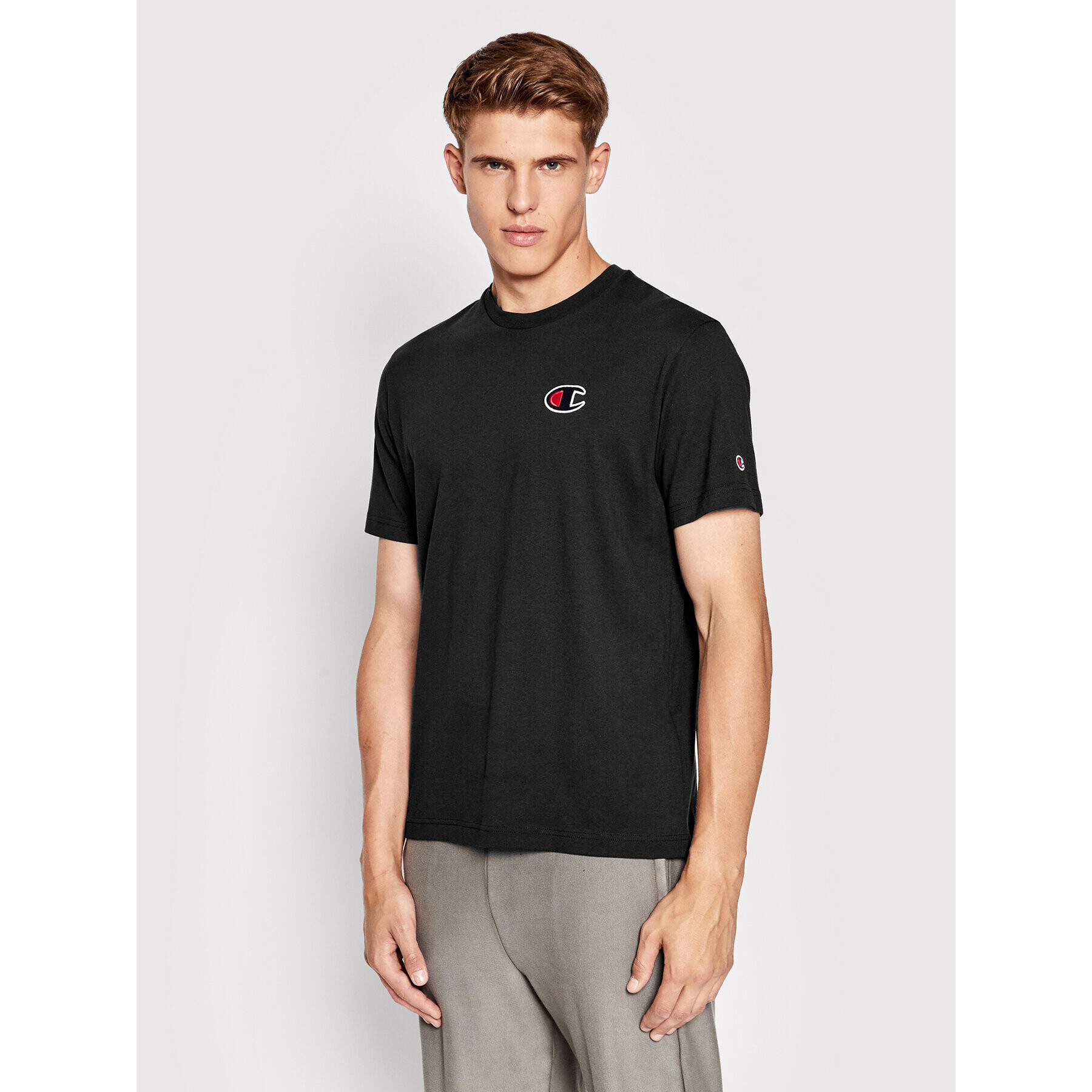 Champion Тишърт C Logo 217069 Черен Regular Fit - Pepit.bg