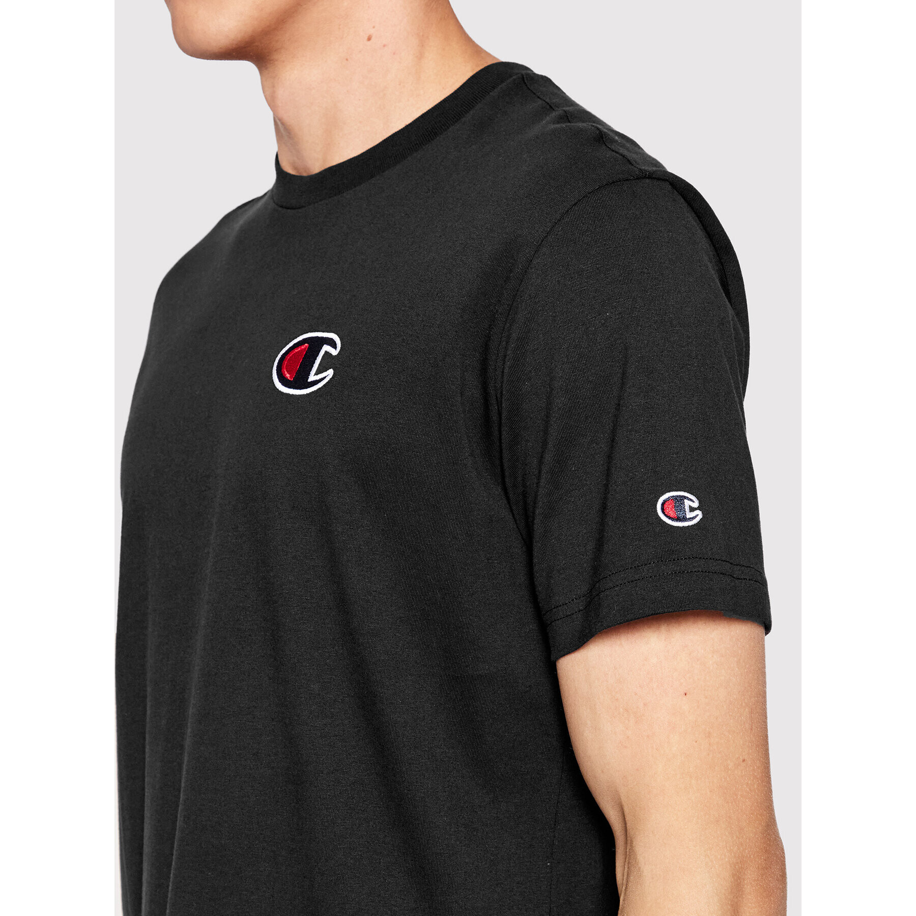 Champion Тишърт C Logo 217069 Черен Regular Fit - Pepit.bg