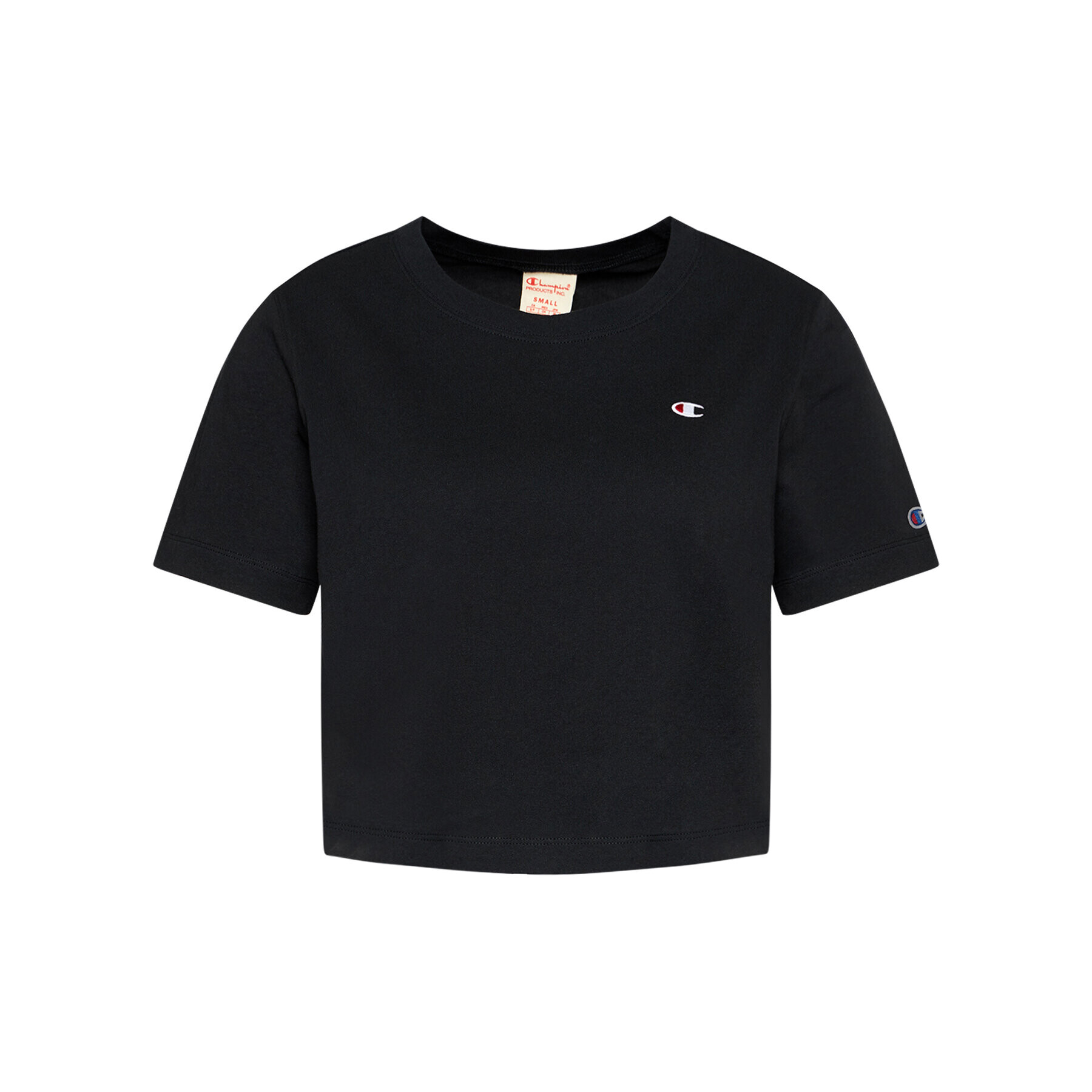 Champion Тишърт C Logo Crew Neck 112731 Черен Custom Fit - Pepit.bg