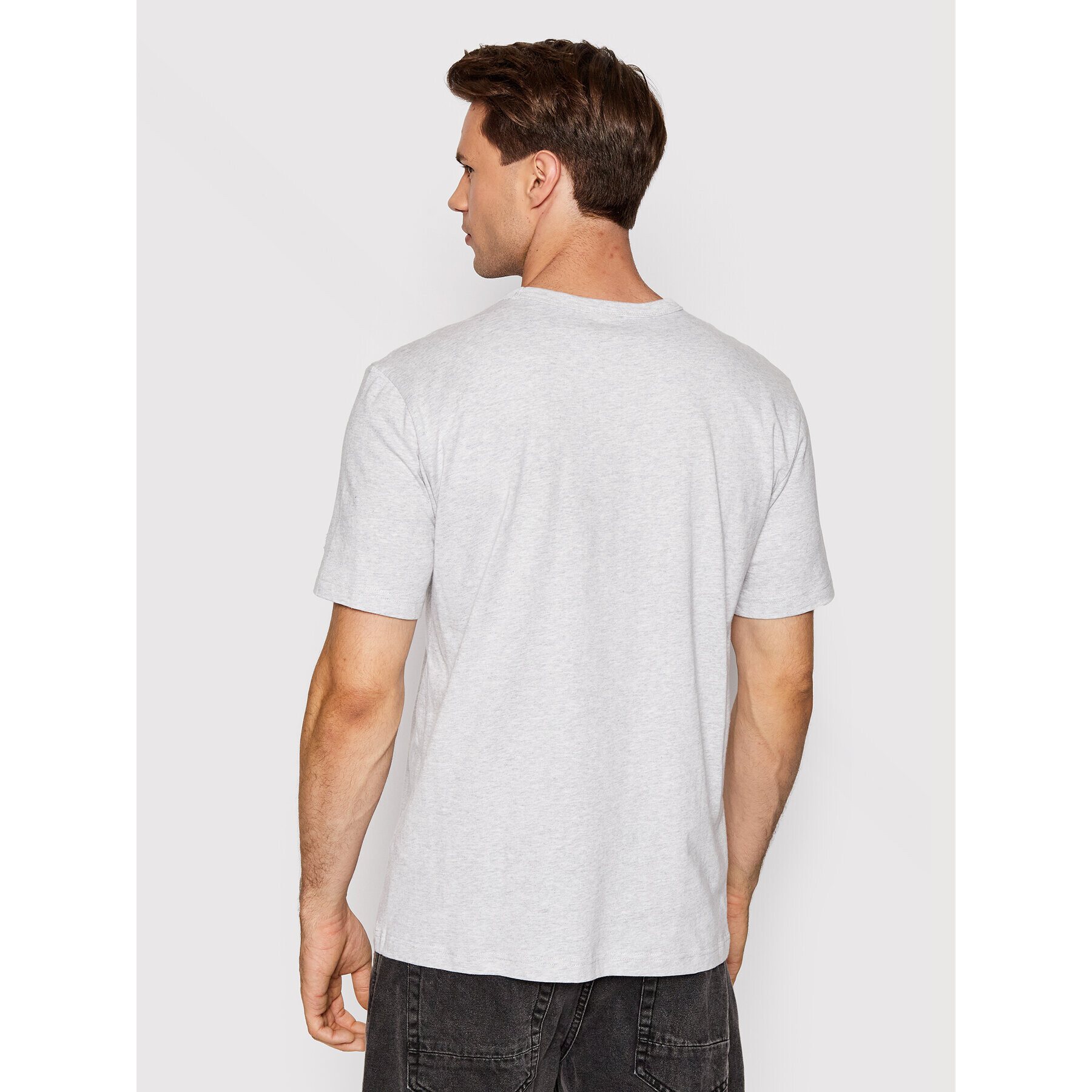 Champion Тишърт College Print 218032 Сив Custom Fit - Pepit.bg