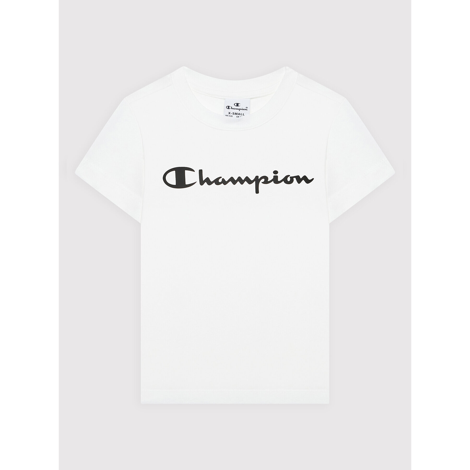 Champion Тишърт Contrast Script Logo 404541 Бял Regular Fit - Pepit.bg