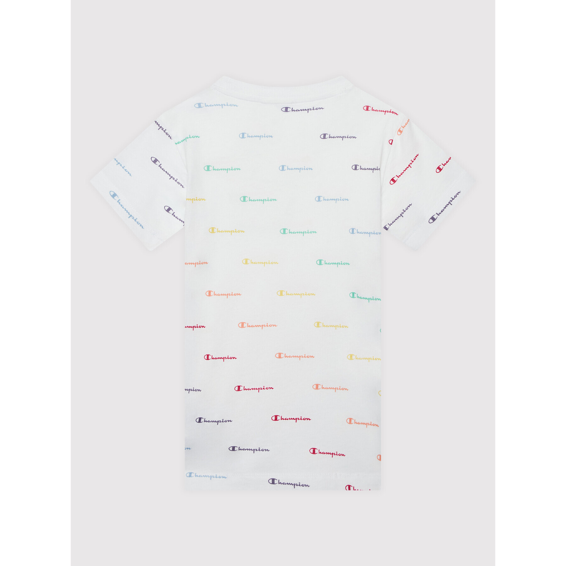 Champion Тишърт Contrast Stript Logo 404312 Бял Regular Fit - Pepit.bg