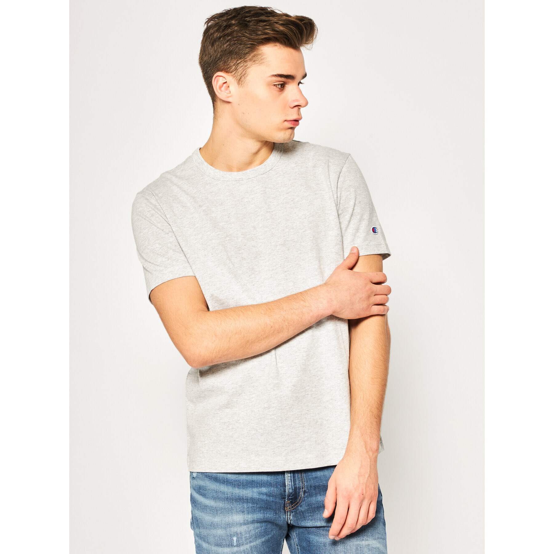 Champion Тишърт Crewneck 210971 Сив Regular Fit - Pepit.bg