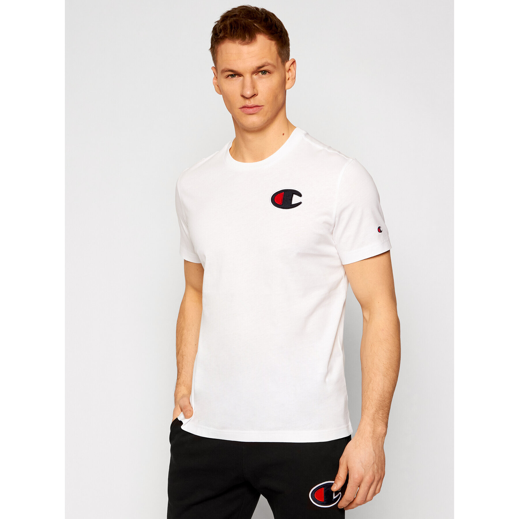 Champion Тишърт Crewneck 214195 Бял Comfort Fit - Pepit.bg