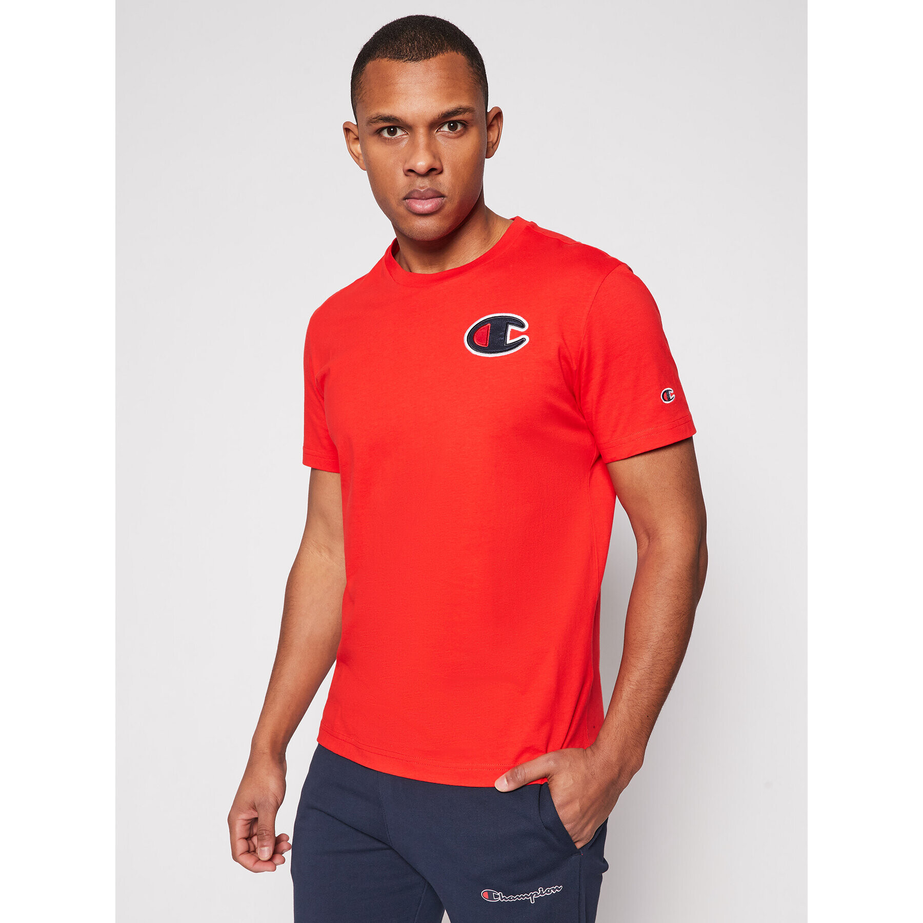 Champion Тишърт Crewneck 214195 Червен Comfort Fit - Pepit.bg