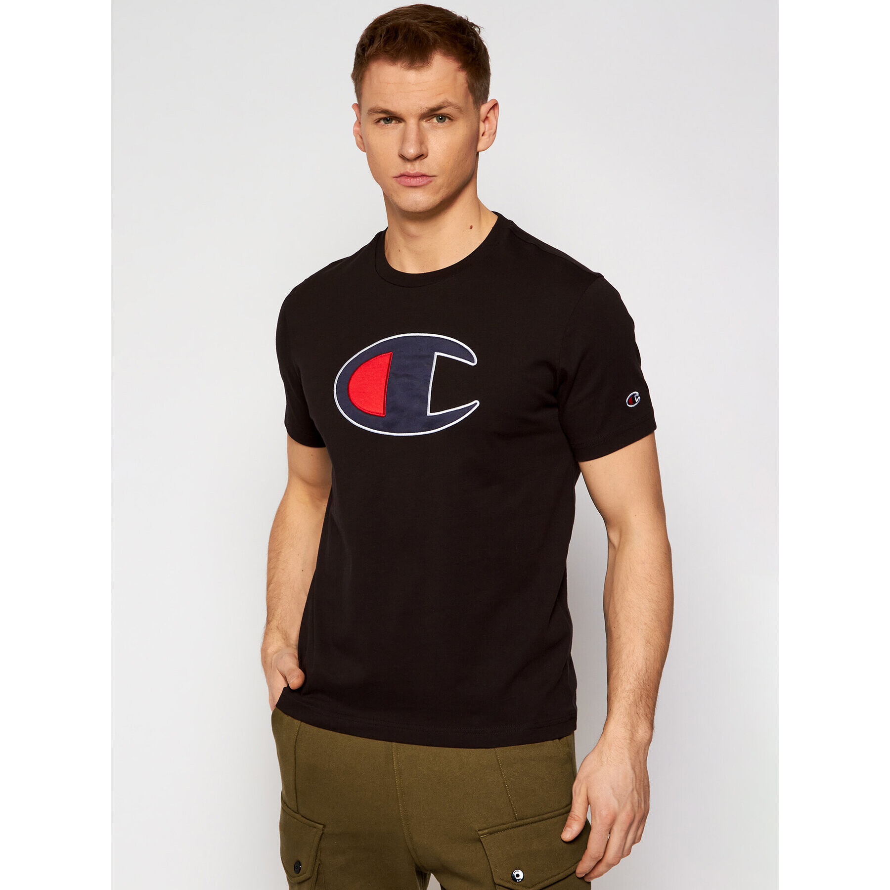 Champion Тишърт Crewneck 214405 Черен Comfort Fit - Pepit.bg