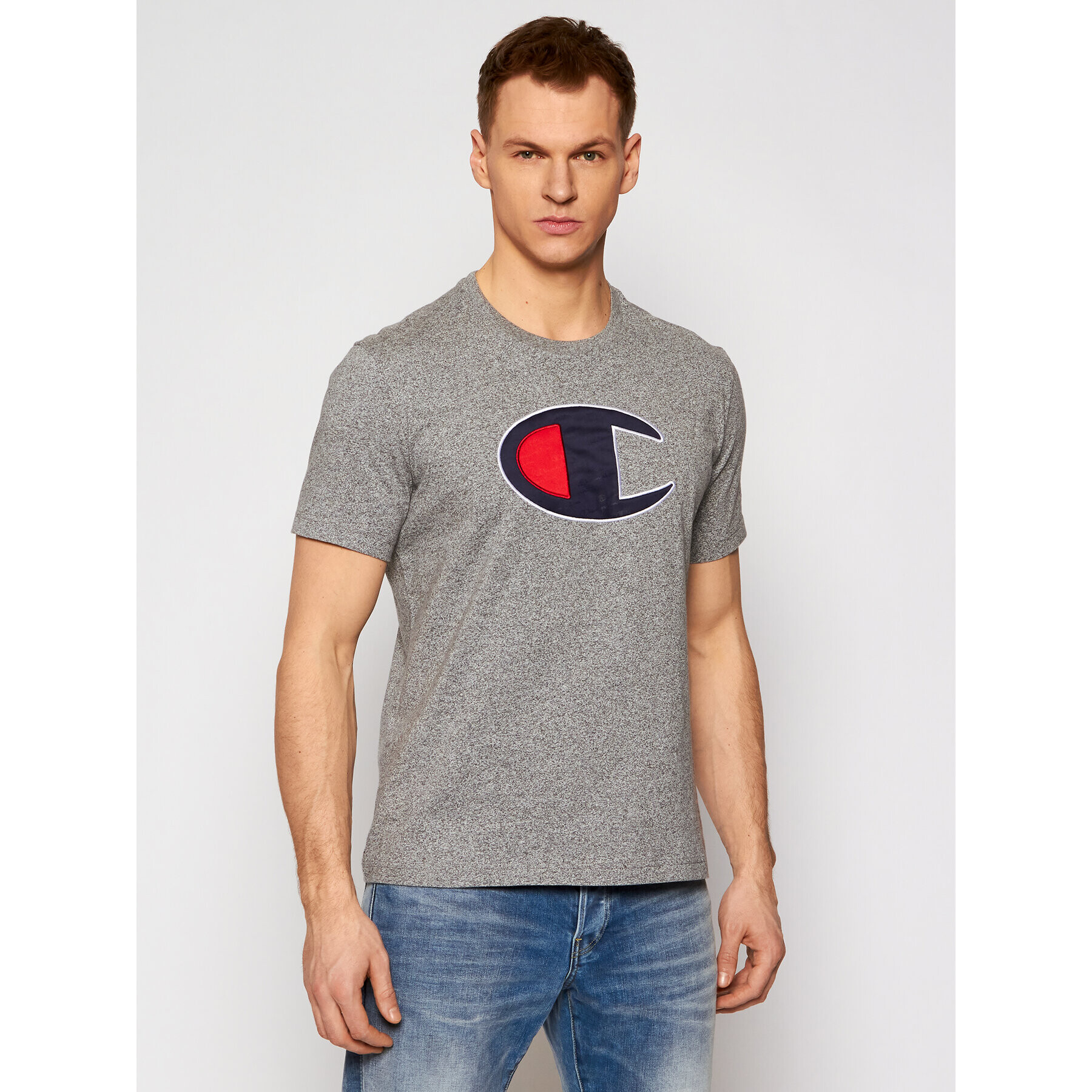 Champion Тишърт Crewneck 214405 Сив Comfort Fit - Pepit.bg