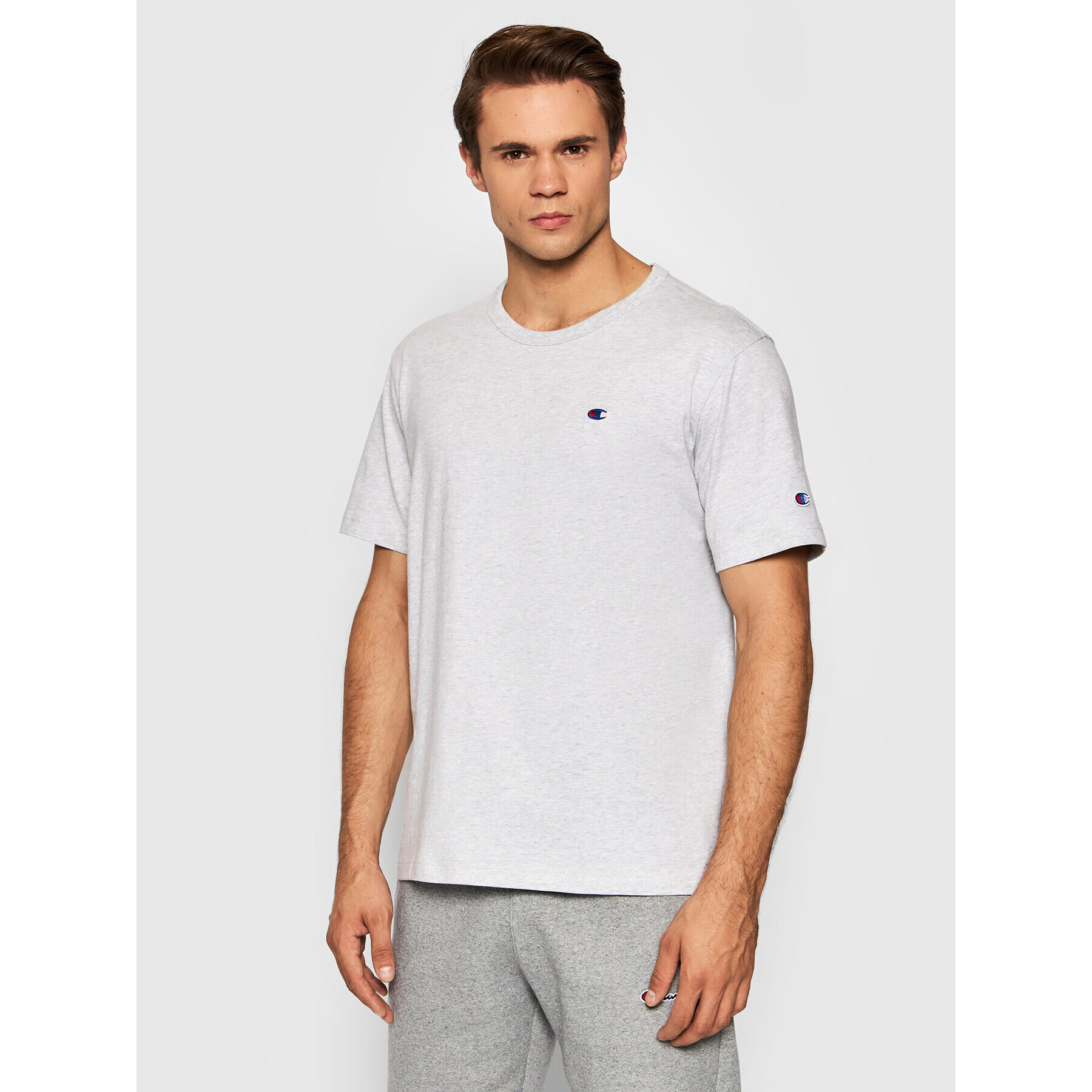 Champion Тишърт Crewneck 216545 Сив Regular Fit - Pepit.bg