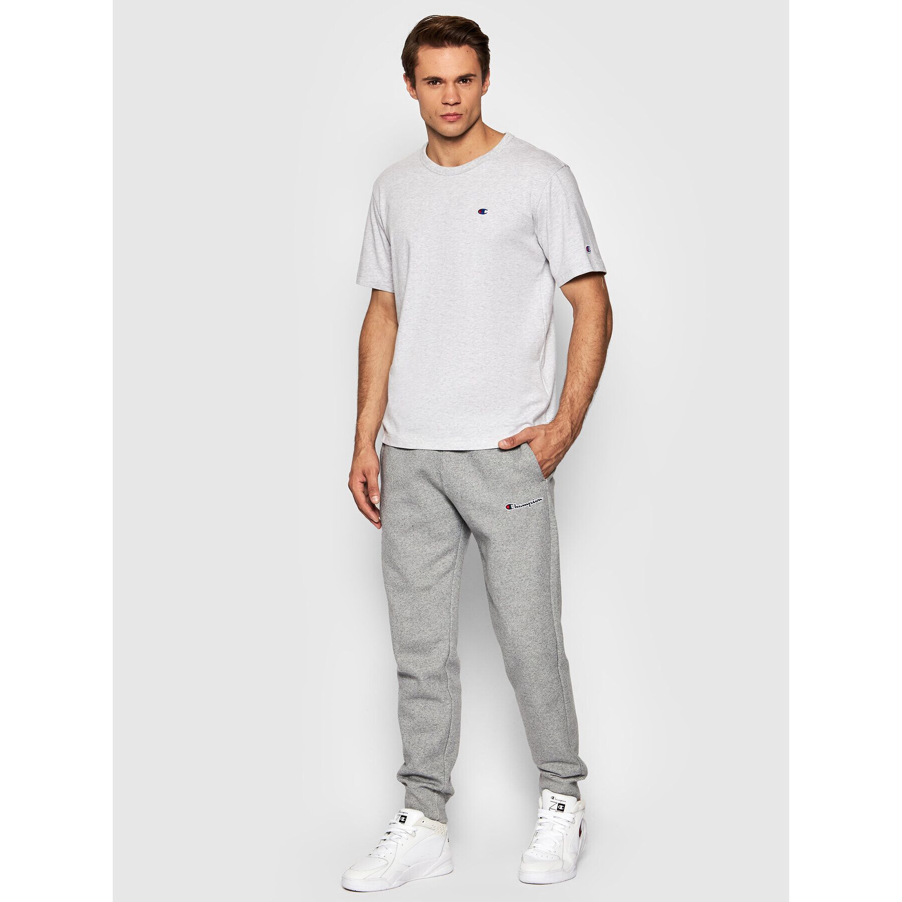 Champion Тишърт Crewneck 216545 Сив Regular Fit - Pepit.bg