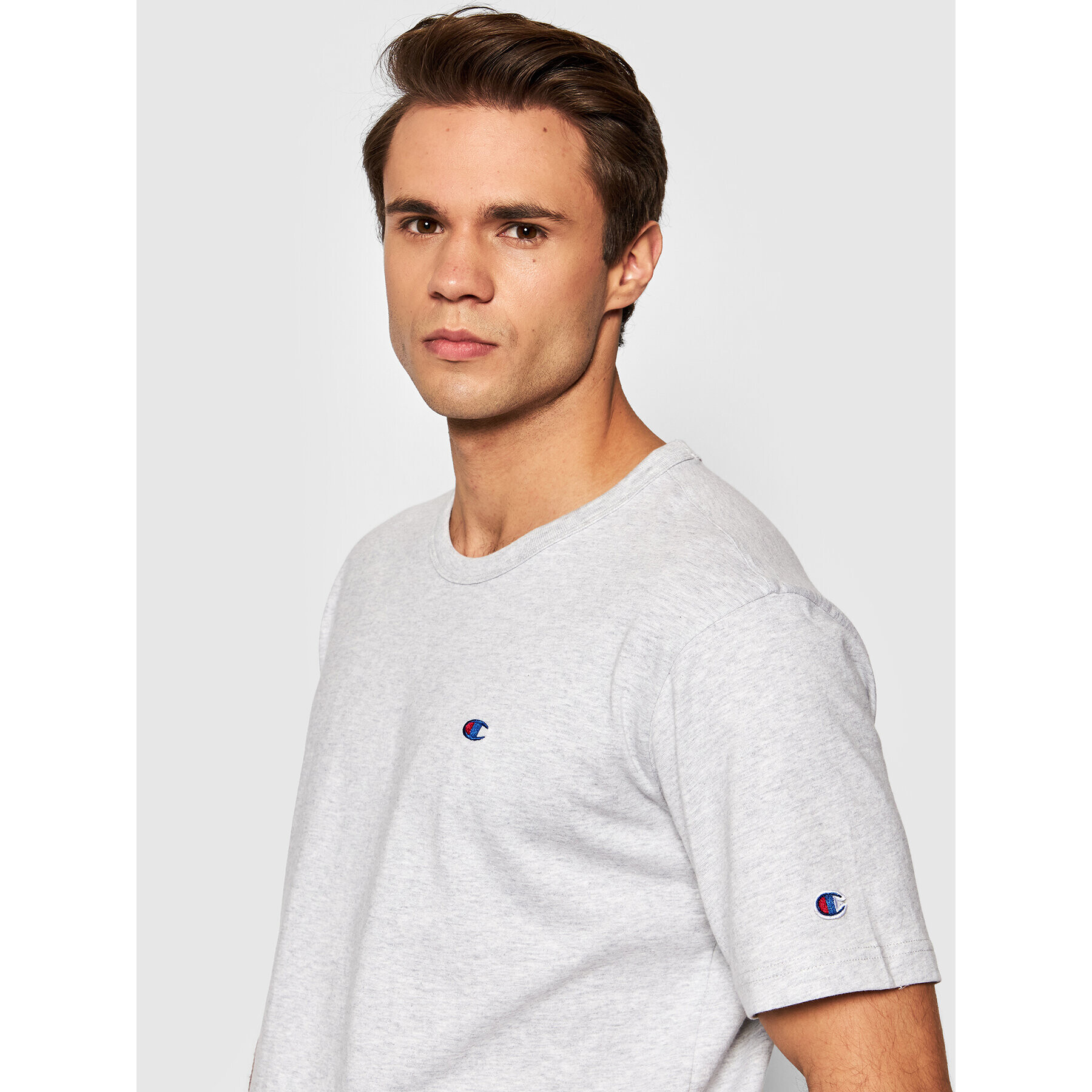 Champion Тишърт Crewneck 216545 Сив Regular Fit - Pepit.bg