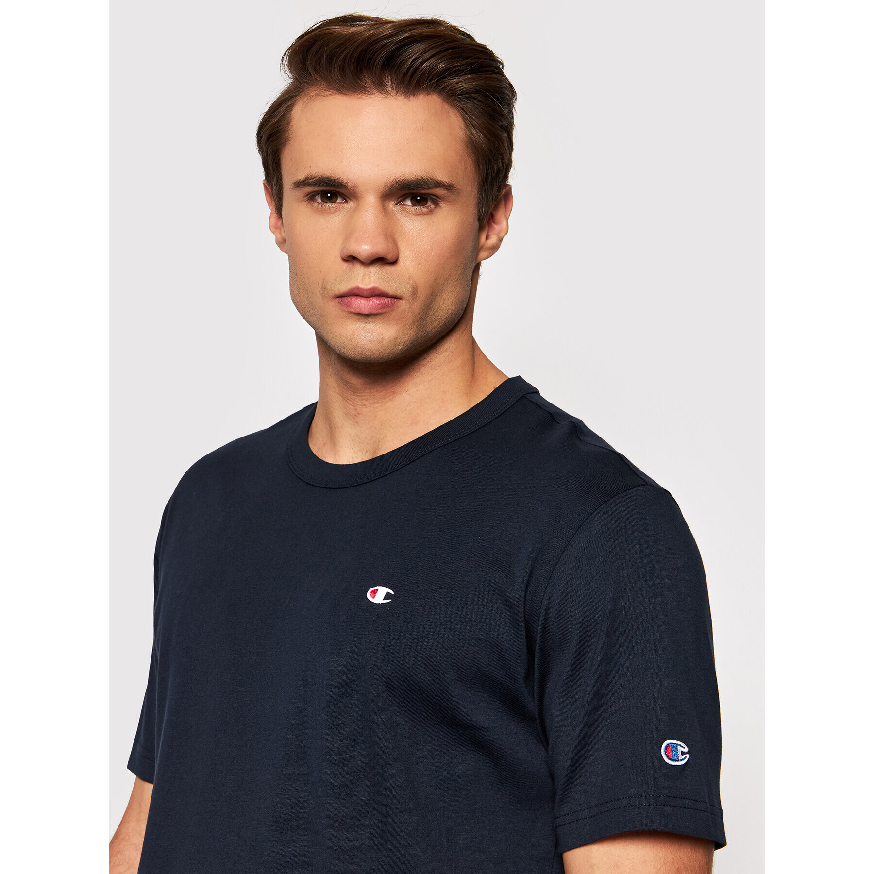 Champion Тишърт Crewneck 216545 Тъмносин Regular Fit - Pepit.bg