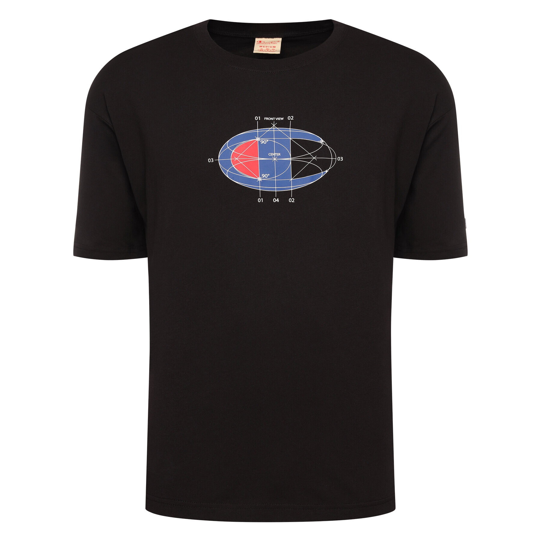 Champion Тишърт Deconstructed C Logo 214420 Черен Muscle Fit - Pepit.bg