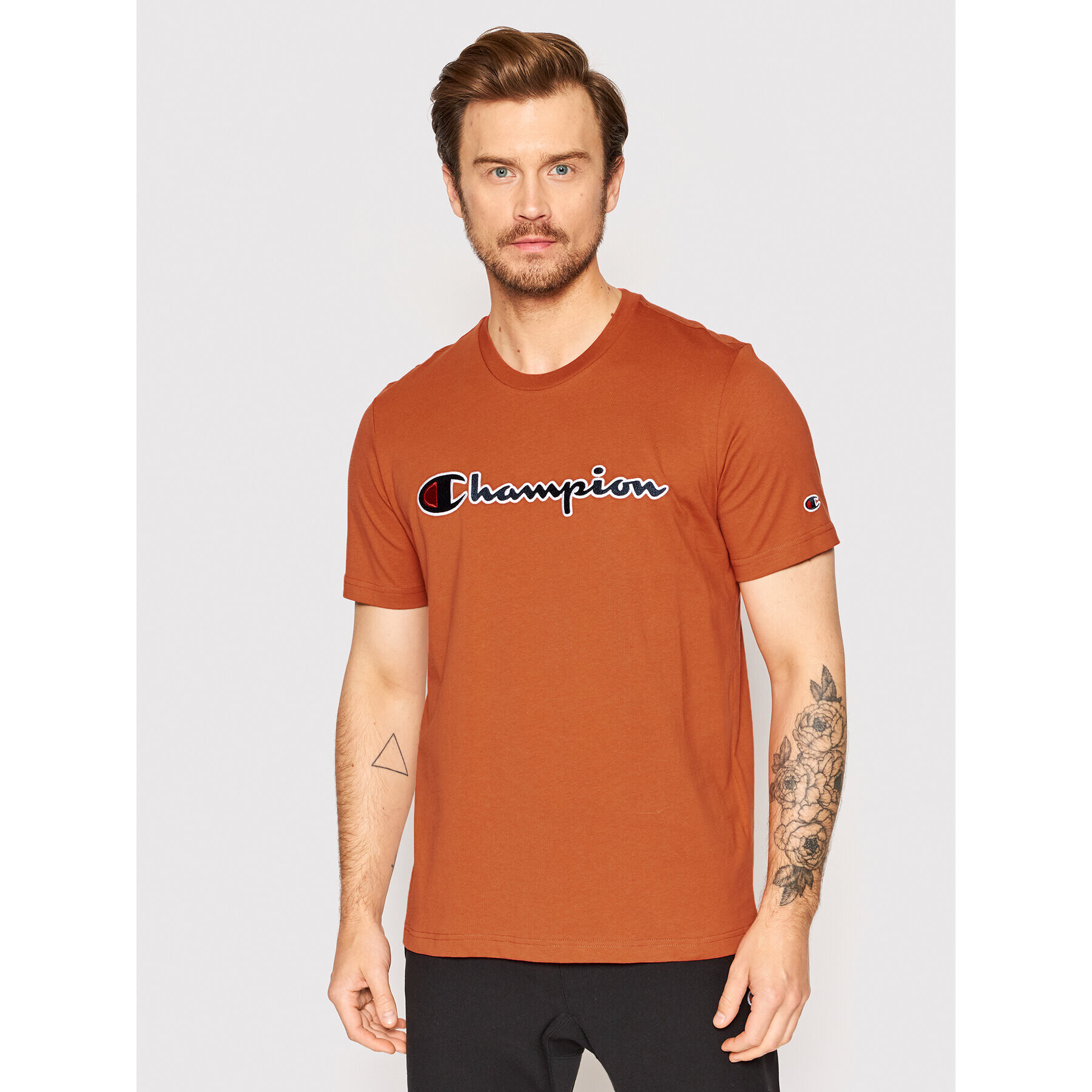 Champion Тишърт Embroidered 217814 Оранжев Comfort Fit - Pepit.bg
