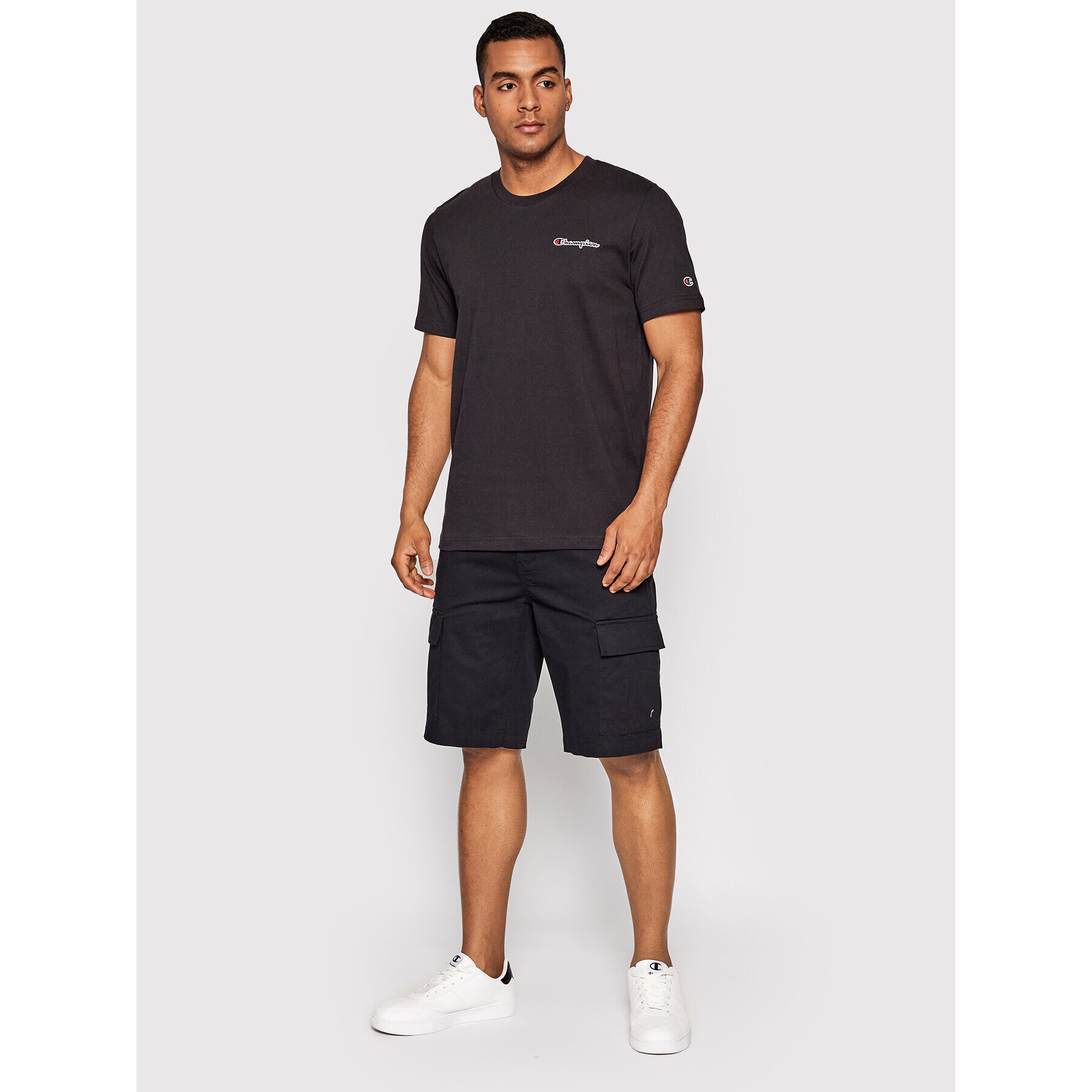 Champion Тишърт Embroidered Script Logo 217813 Черен Comfort Fit - Pepit.bg