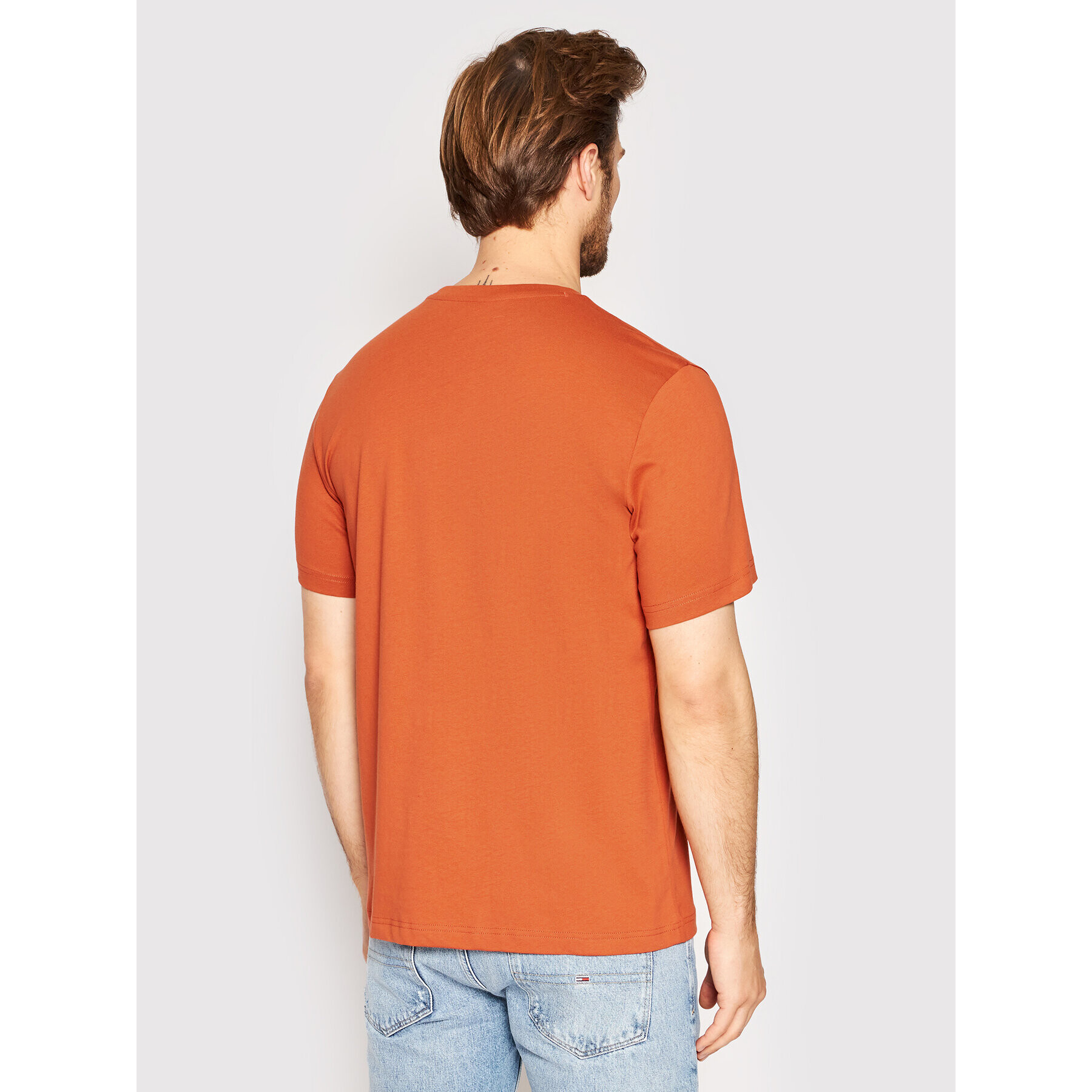 Champion Тишърт Embroidered Script Logo 217813 Оранжев Comfort Fit - Pepit.bg