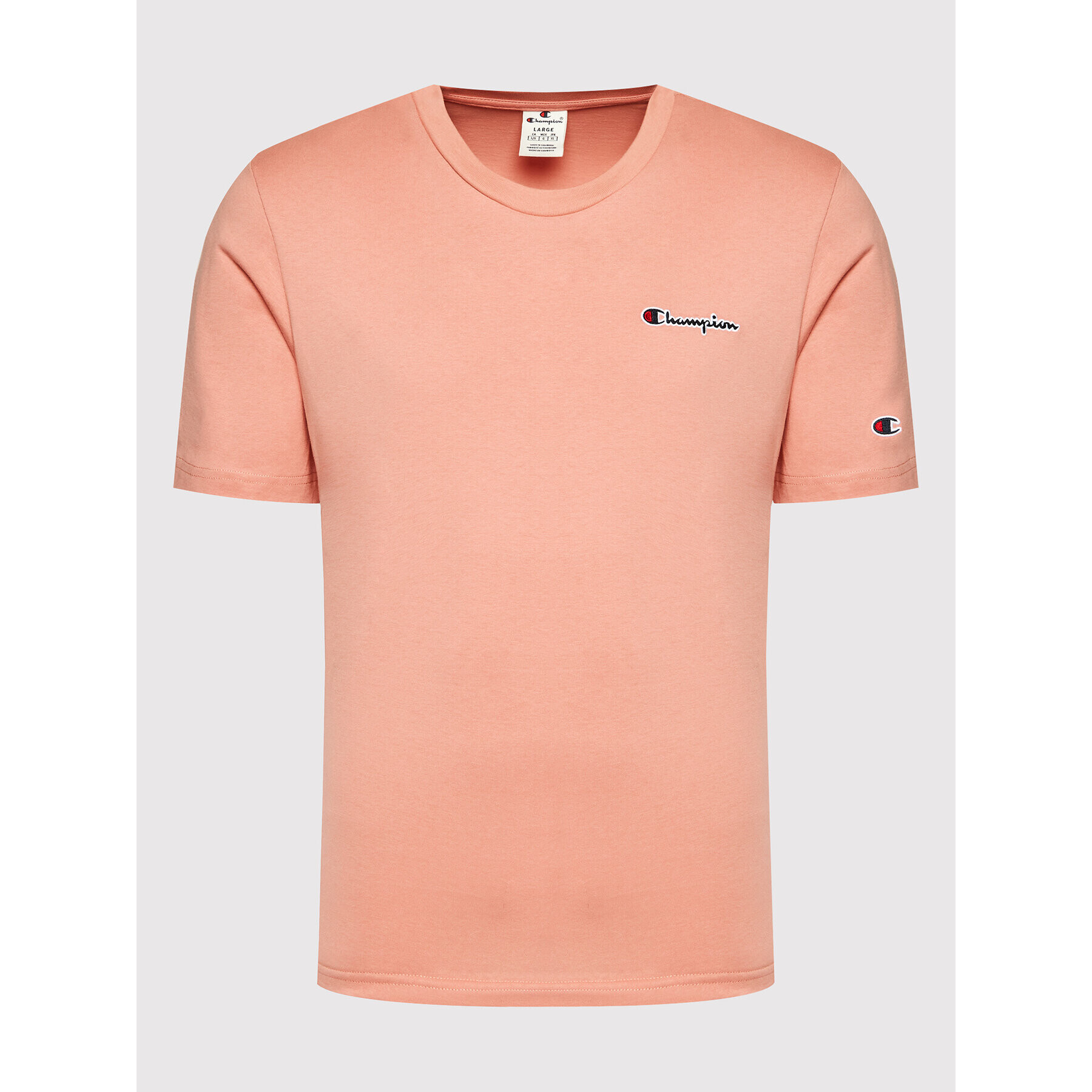 Champion Тишърт Embroidered Script Logo 217813 Розов Comfort Fit - Pepit.bg