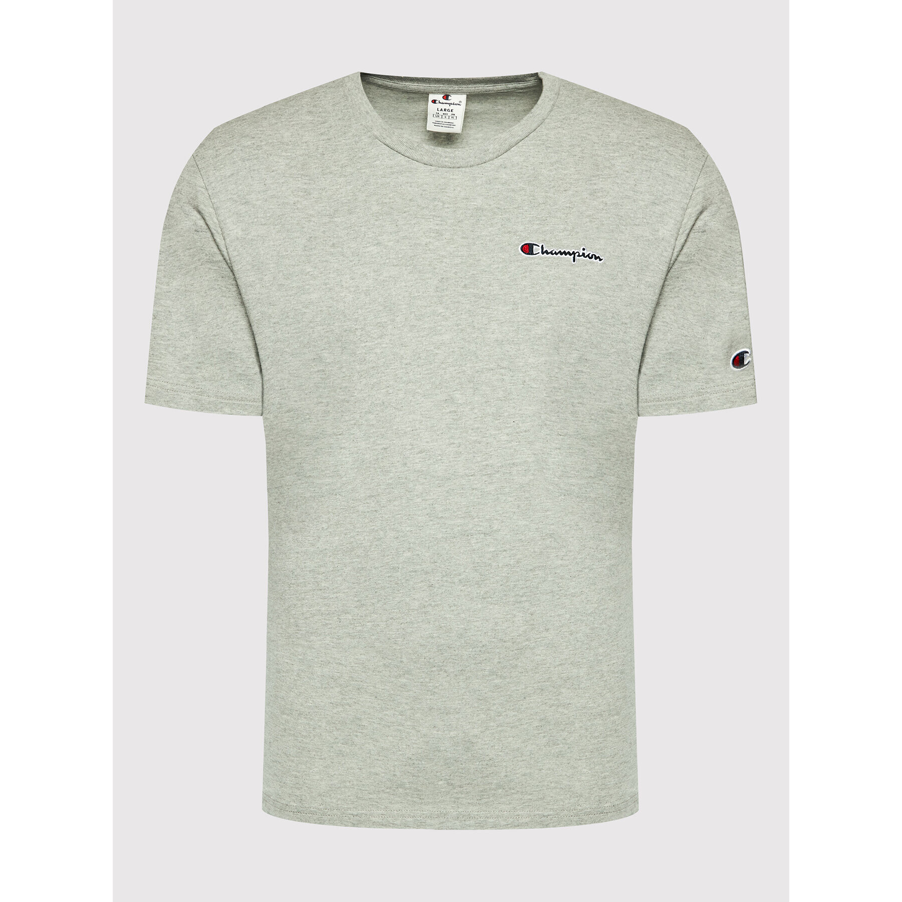 Champion Тишърт Embroidered Script Logo 217813 Сив Comfort Fit - Pepit.bg