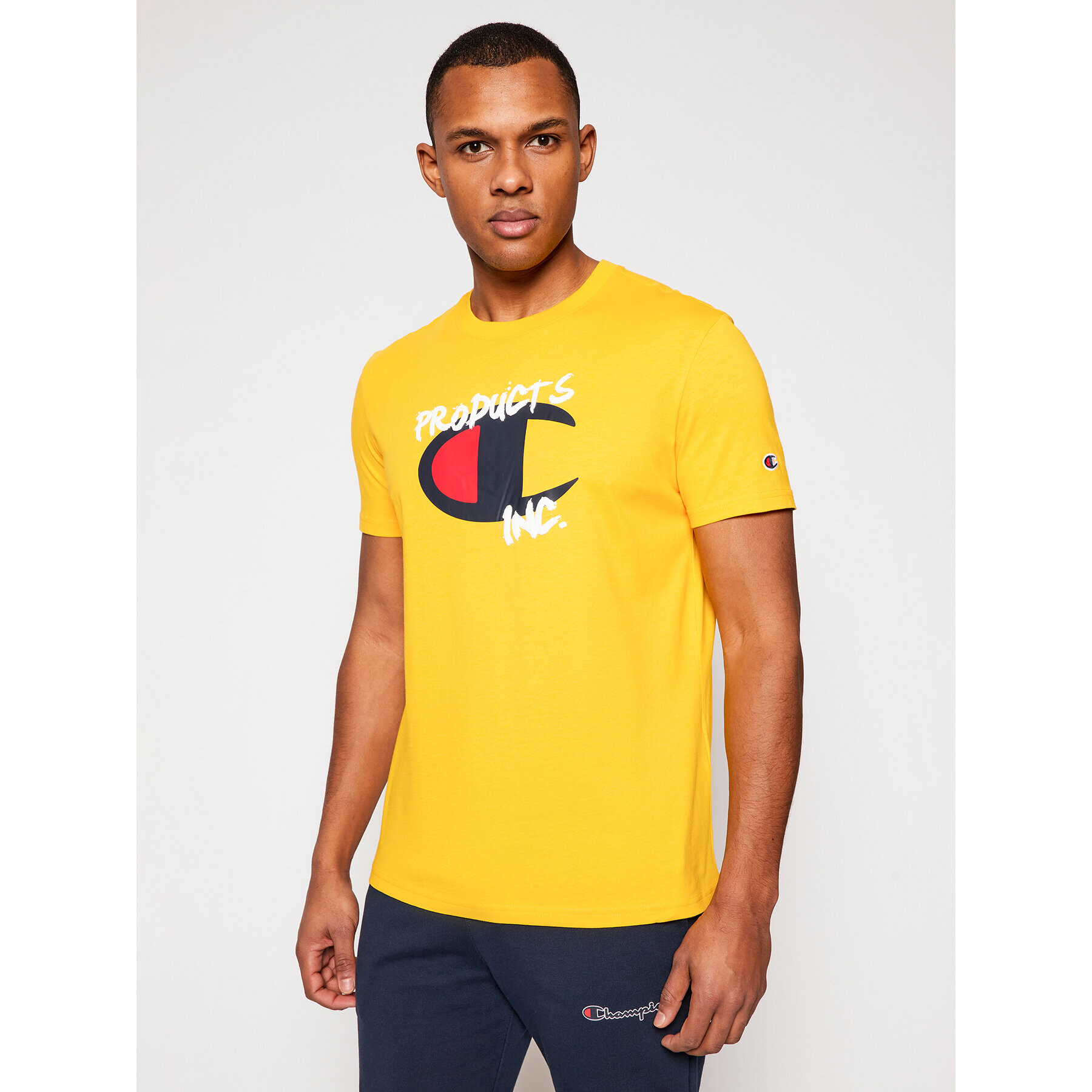 Champion Тишърт Grafitti 214344 Жълт Comfort Fit - Pepit.bg