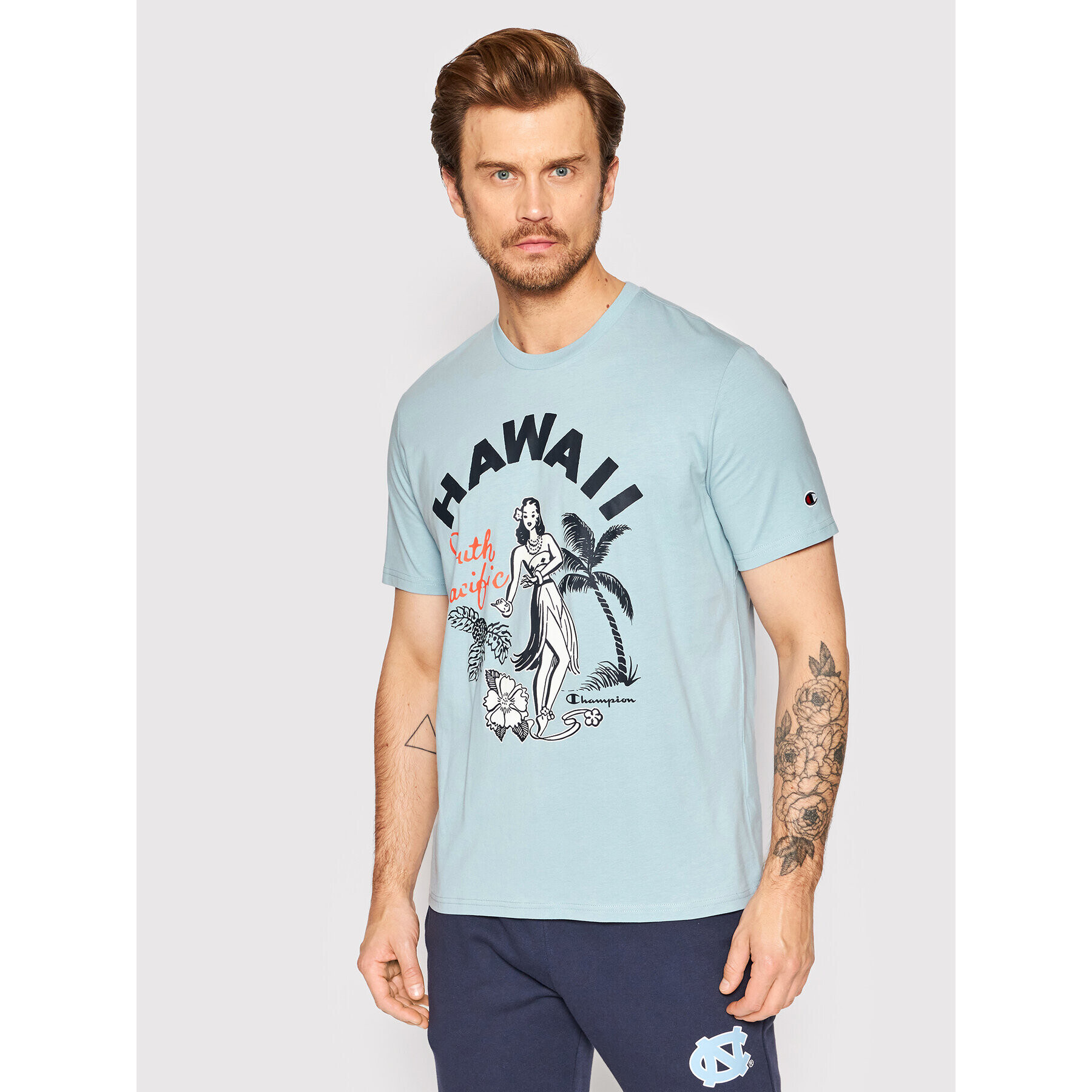 Champion Тишърт Graphic 217269 Син Comfort Fit - Pepit.bg