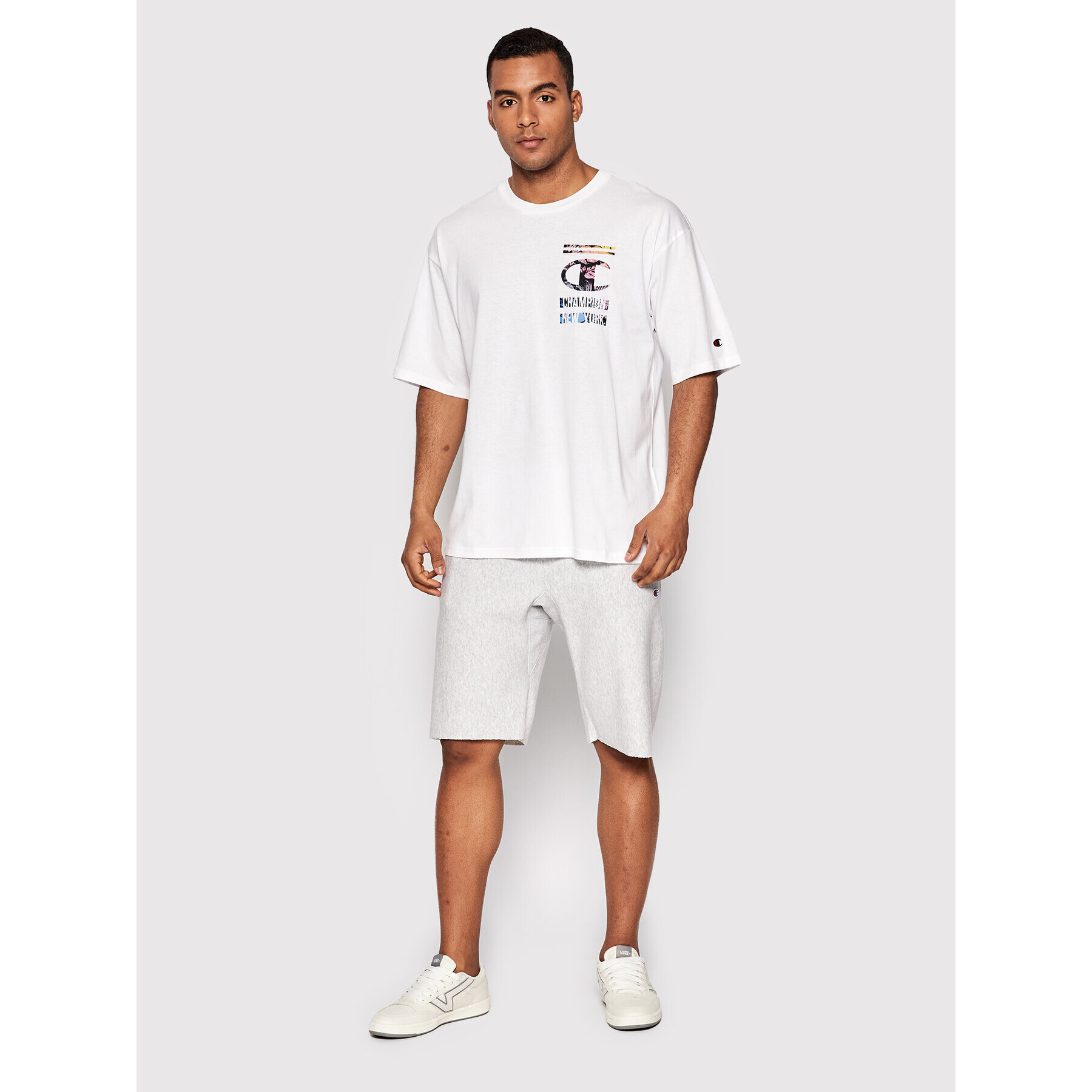 Champion Тишърт Graphic 217270 Бял Regular Fit - Pepit.bg