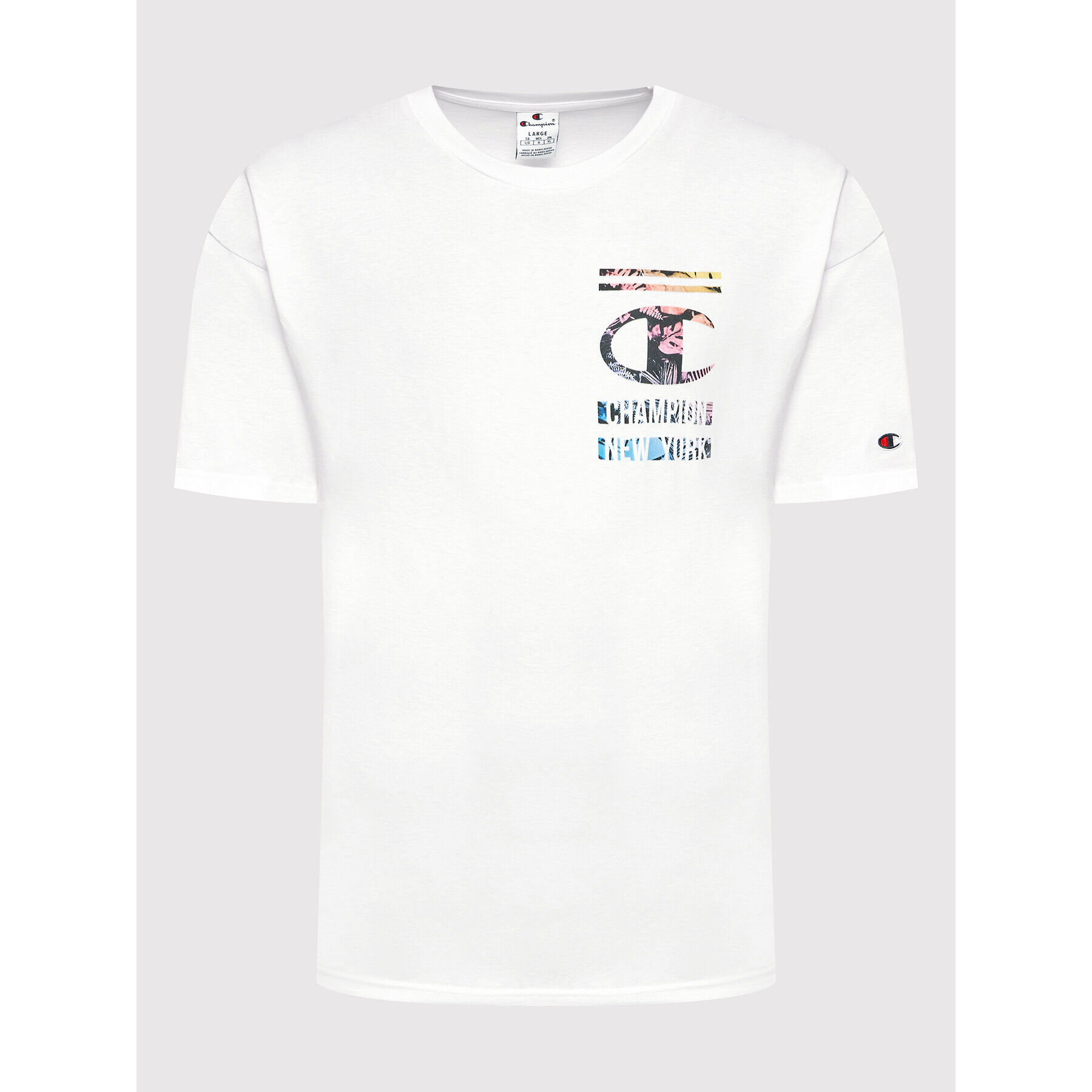Champion Тишърт Graphic 217270 Бял Regular Fit - Pepit.bg