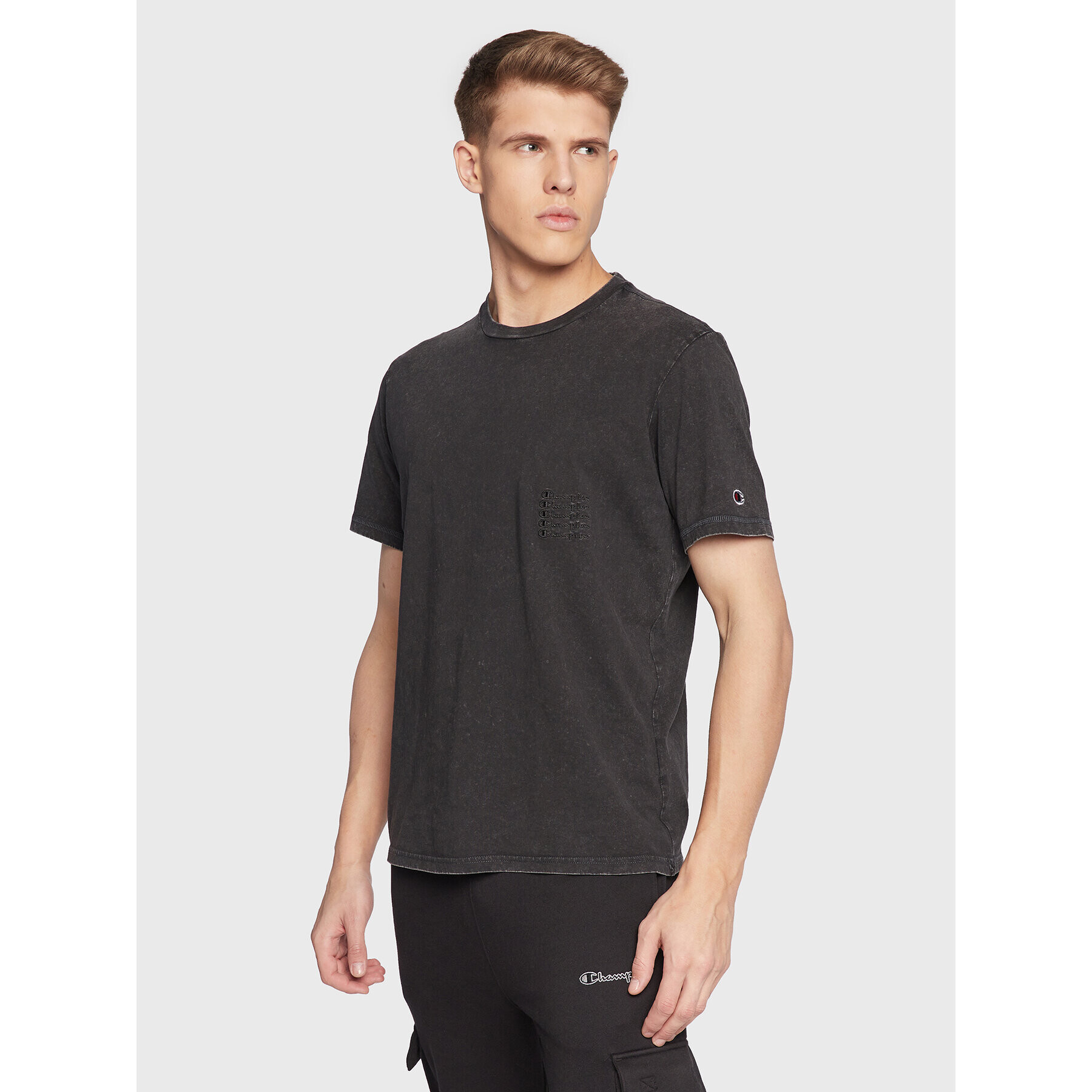 Champion Тишърт Ice-Dyed 217897 Черен Regular Fit - Pepit.bg