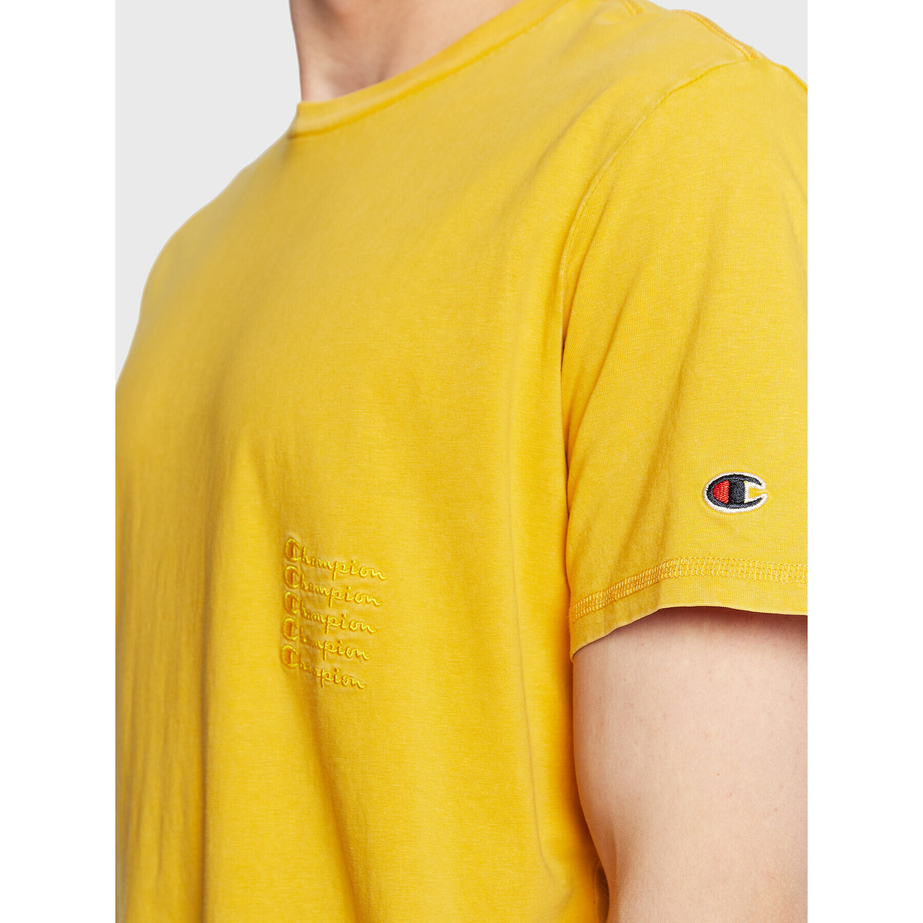 Champion Тишърт Ice-Dyed 217897 Жълт Regular Fit - Pepit.bg