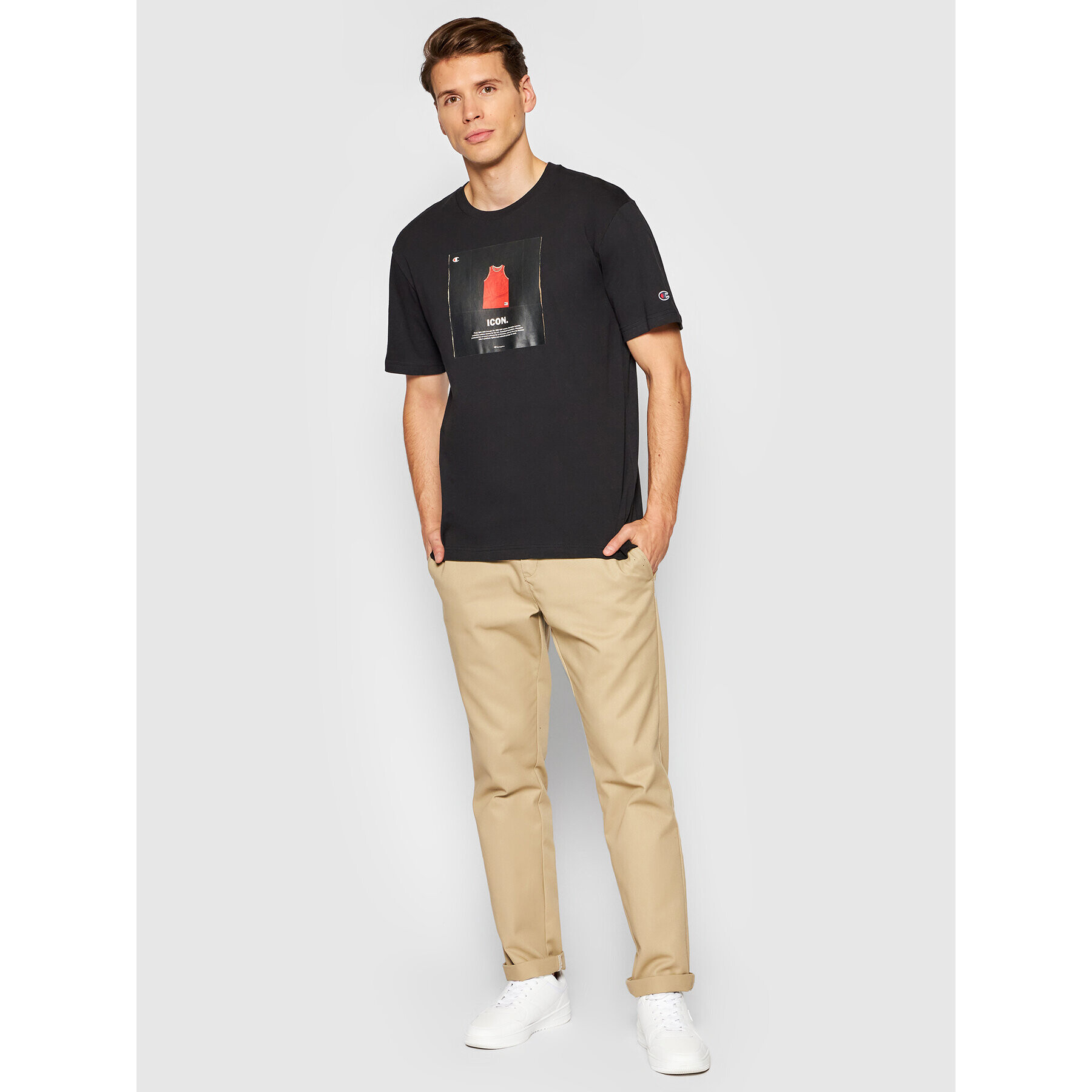 Champion Тишърт Icon Graphic Print 216960 Черен Regular Fit - Pepit.bg
