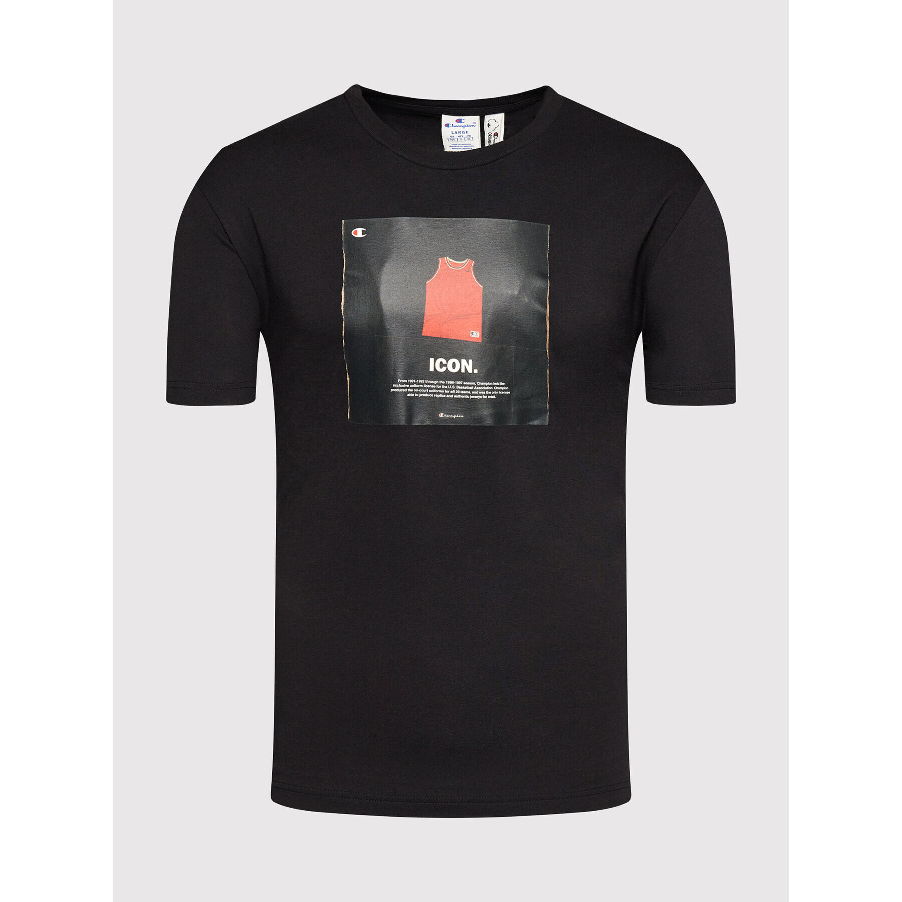 Champion Тишърт Icon Graphic Print 216960 Черен Regular Fit - Pepit.bg