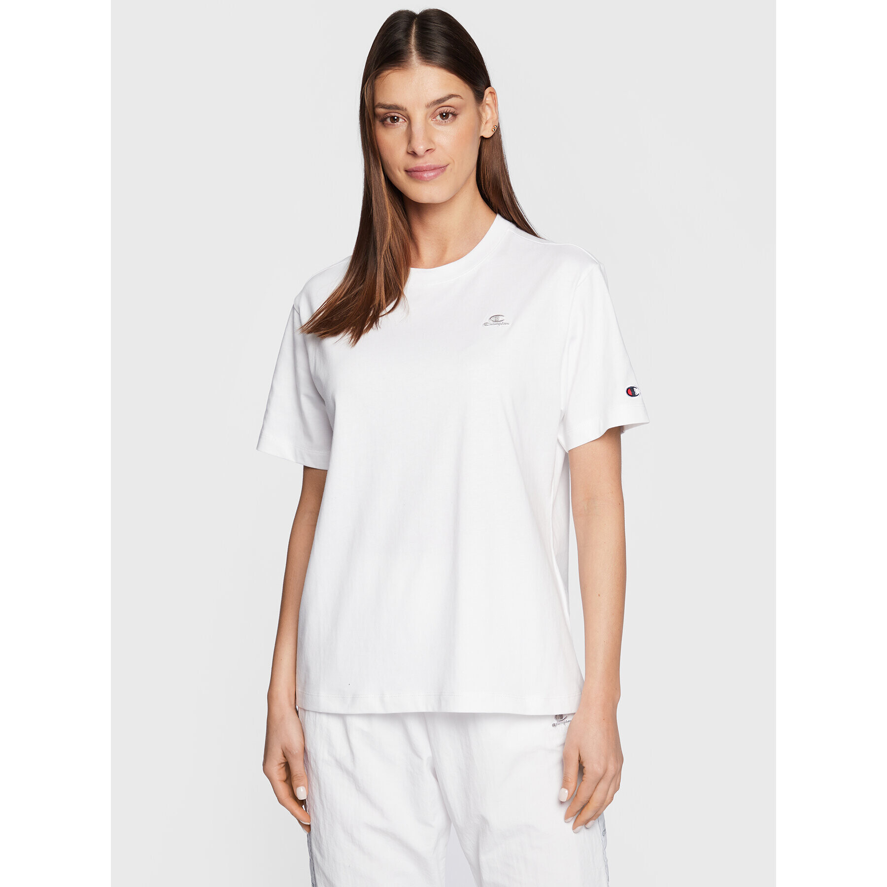 Champion Тишърт Logo 115498 Бял Regular Fit - Pepit.bg