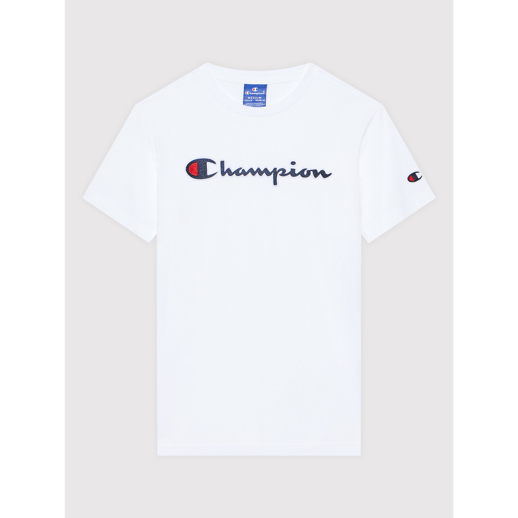 Champion Тишърт Logo 305770 Бял Regular Fit - Pepit.bg