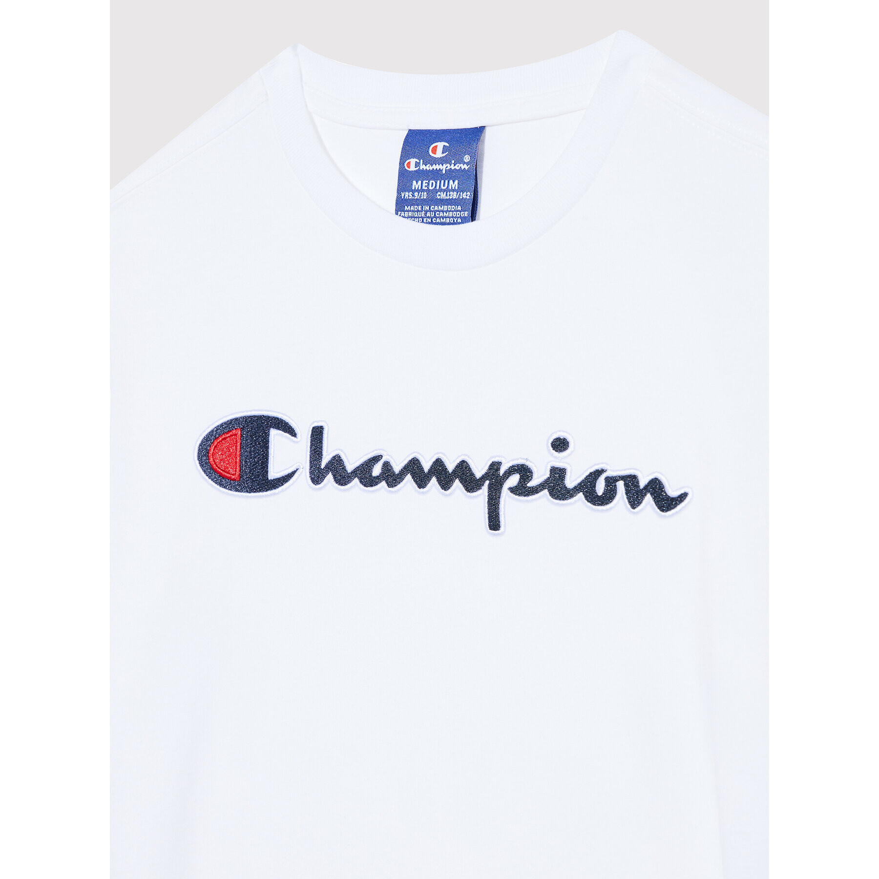 Champion Тишърт Logo 305770 Бял Regular Fit - Pepit.bg