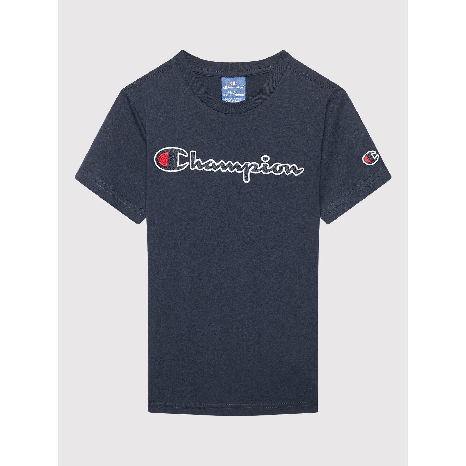 Champion Тишърт Logo 305770 Тъмносин Regular Fit - Pepit.bg