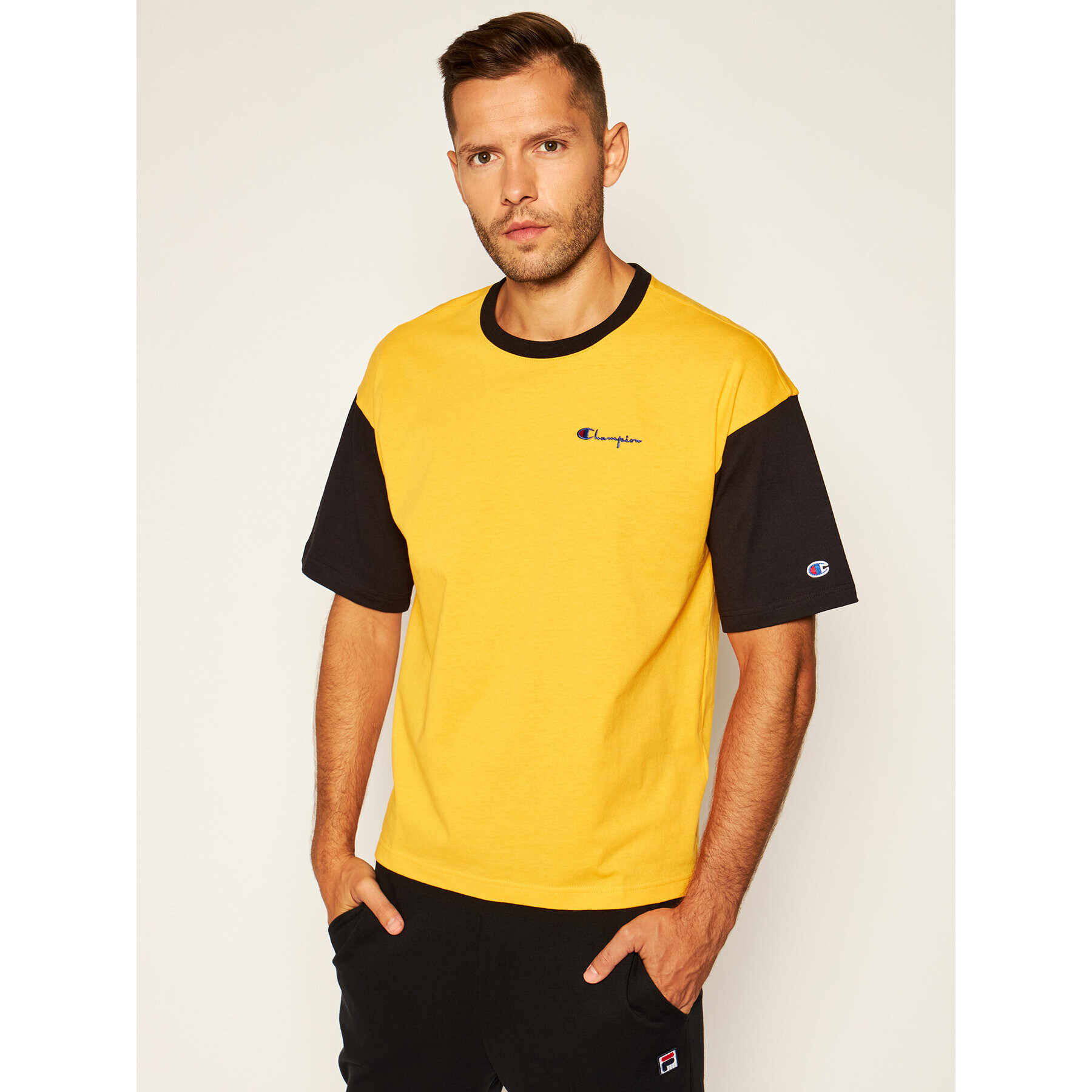 Champion Тишърт Manica Logo 214285 Жълт Regular Fit - Pepit.bg
