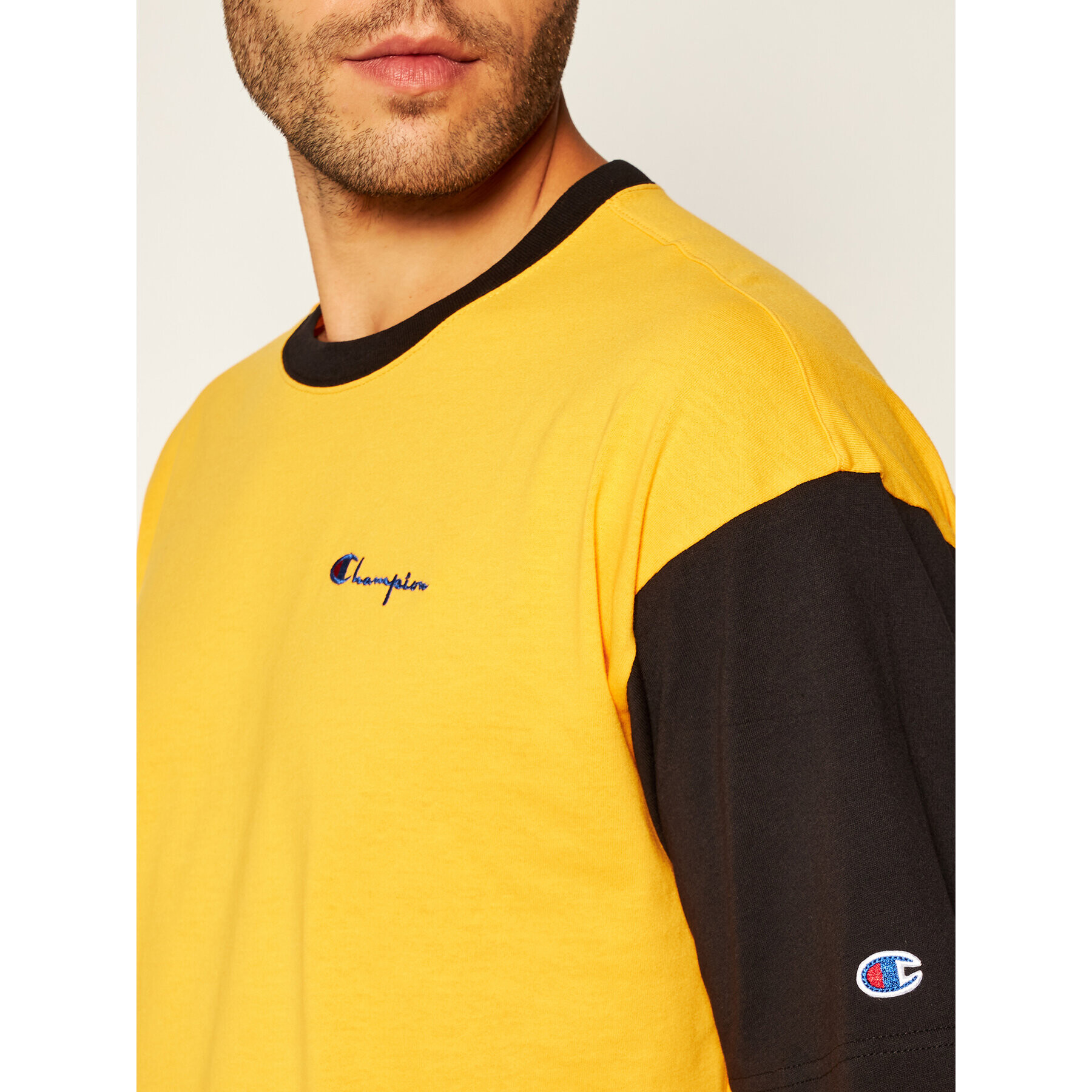 Champion Тишърт Manica Logo 214285 Жълт Regular Fit - Pepit.bg