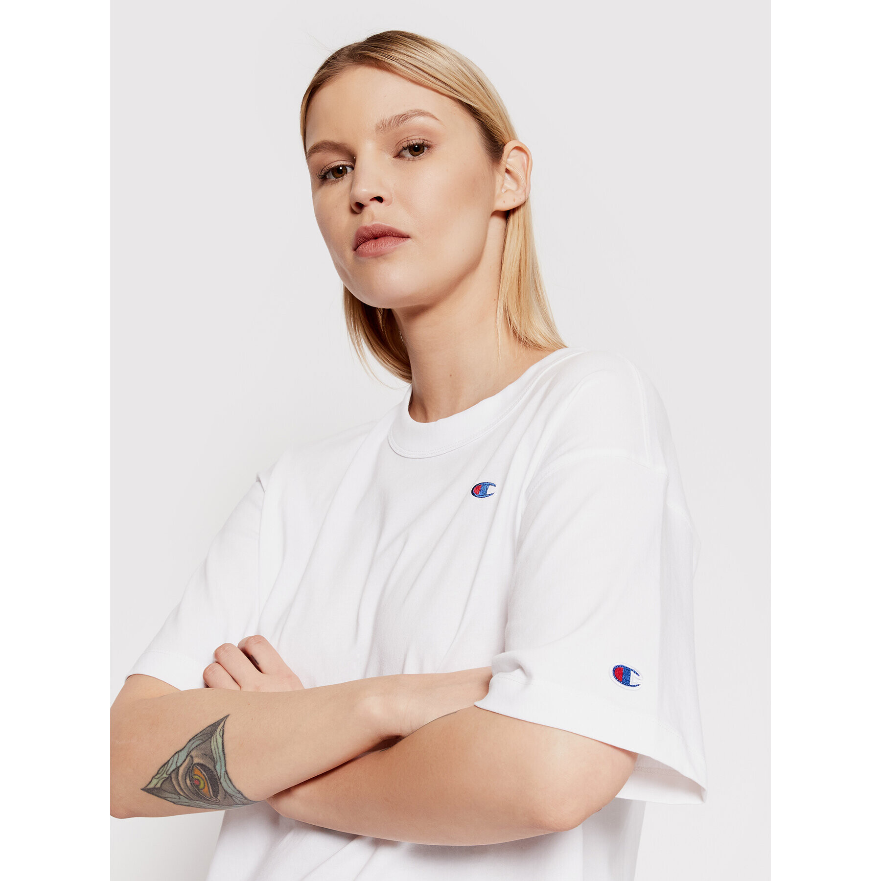 Champion Тишърт Maxi 114131 Бял Oversize - Pepit.bg