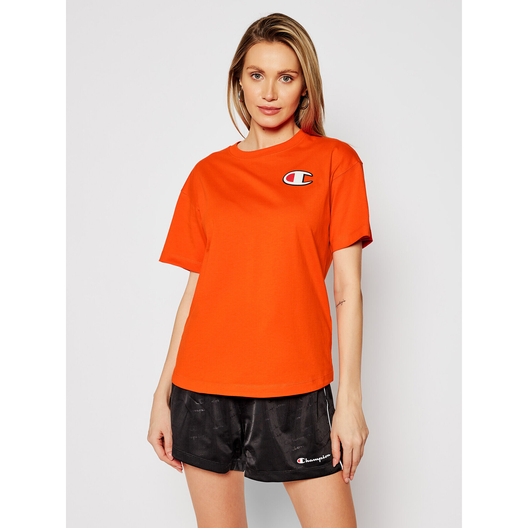 Champion Тишърт Patch 112651 Оранжев Custom Fit - Pepit.bg
