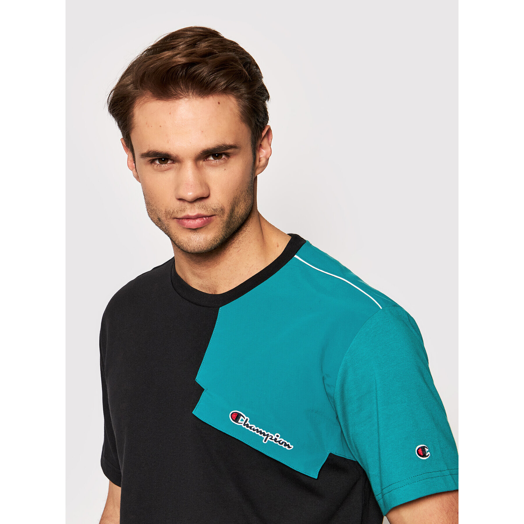 Champion Тишърт Patchwork 216558 Черен Comfort Fit - Pepit.bg