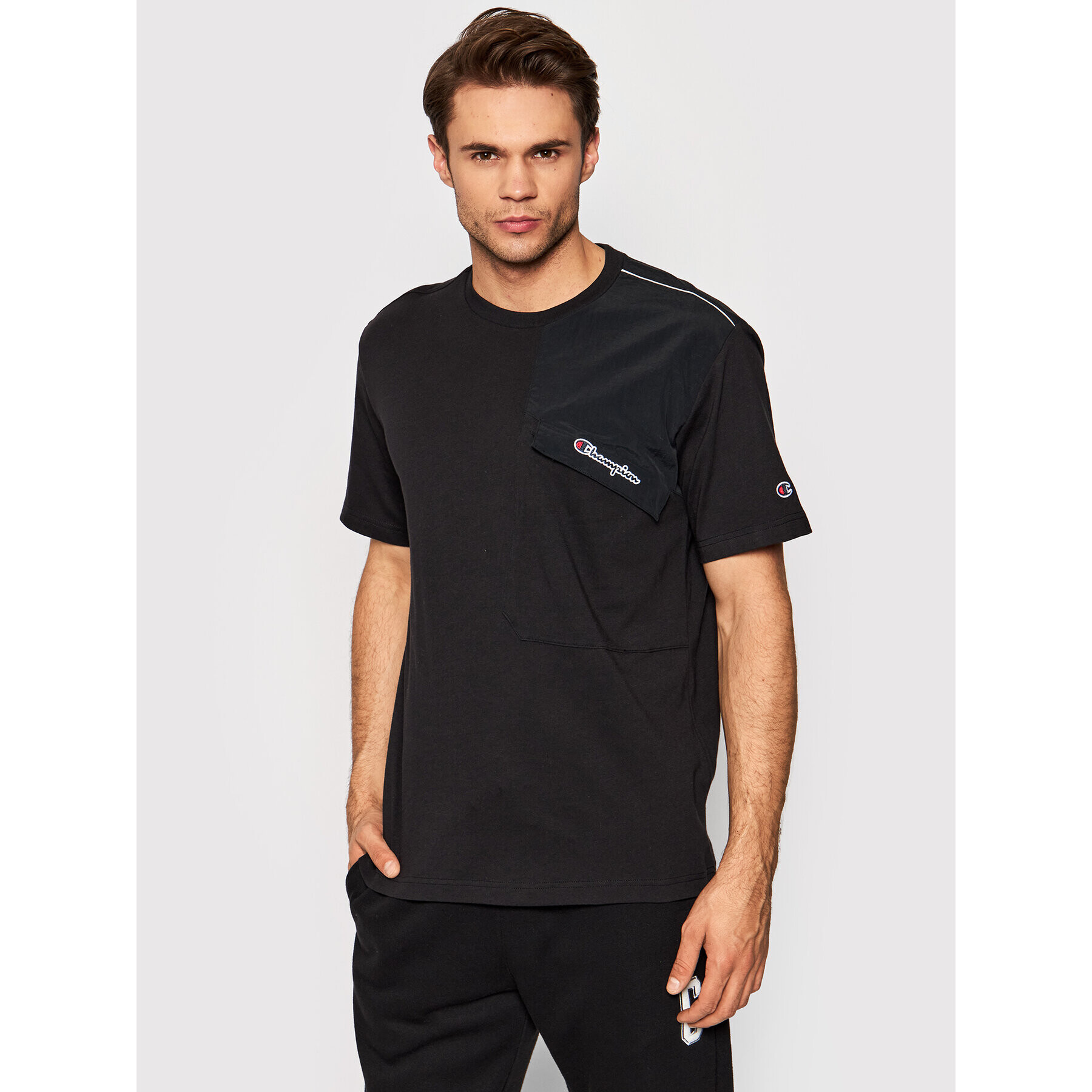 Champion Тишърт Patchwork 216558 Черен Regular Fit - Pepit.bg