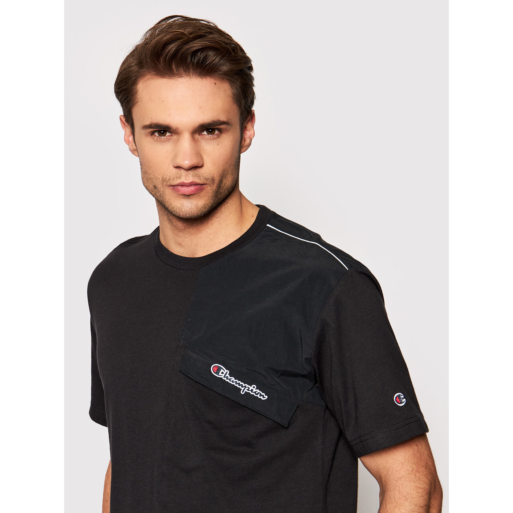 Champion Тишърт Patchwork 216558 Черен Regular Fit - Pepit.bg