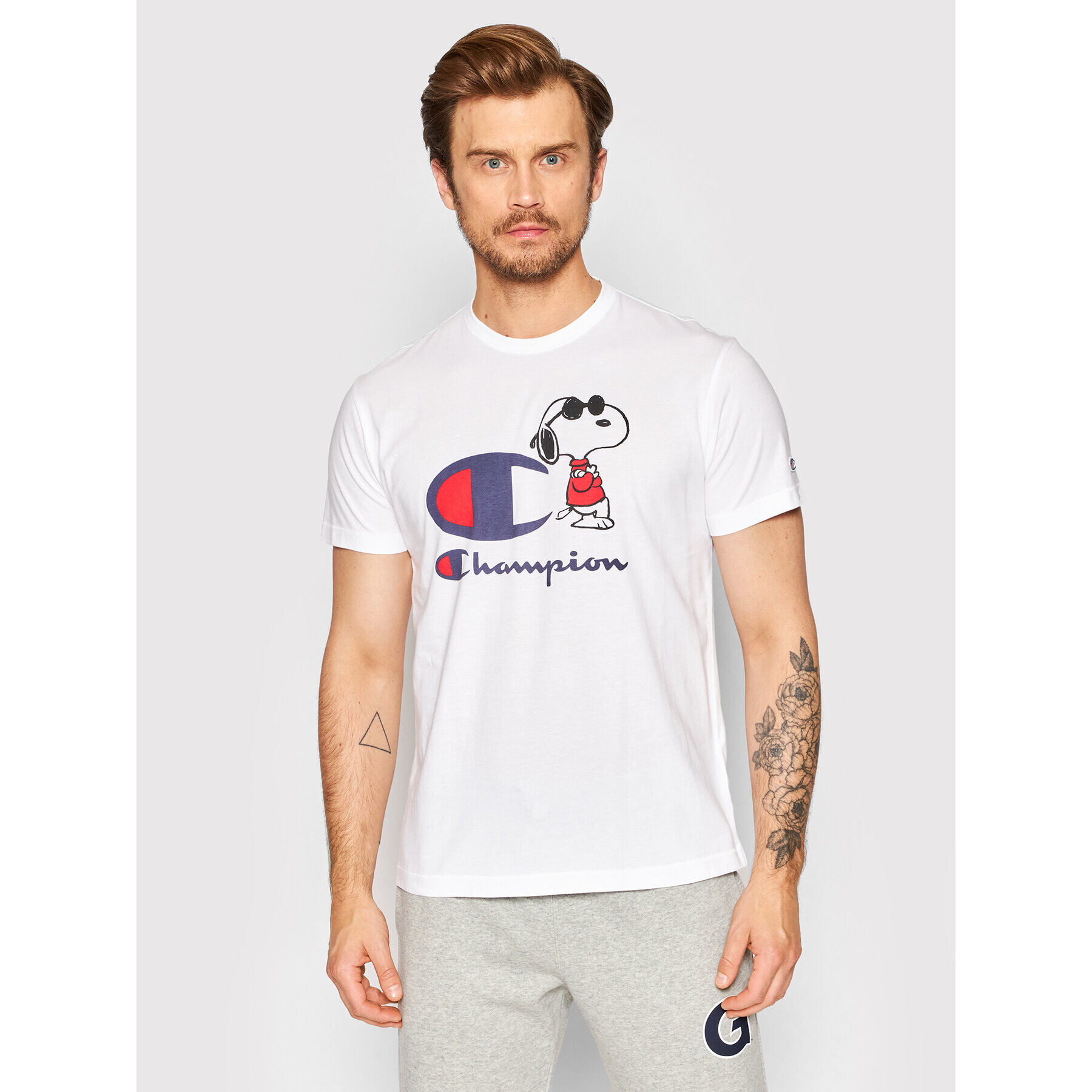 Champion Тишърт PEANUTS Todd Snyder 217808 Бял Regular Fit - Pepit.bg