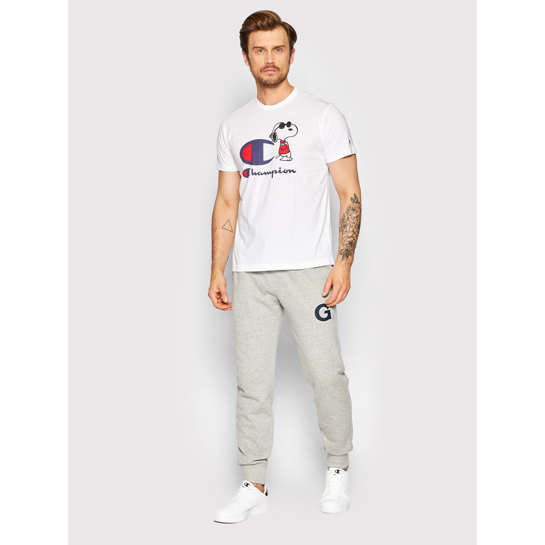 Champion Тишърт PEANUTS Todd Snyder 217808 Бял Regular Fit - Pepit.bg