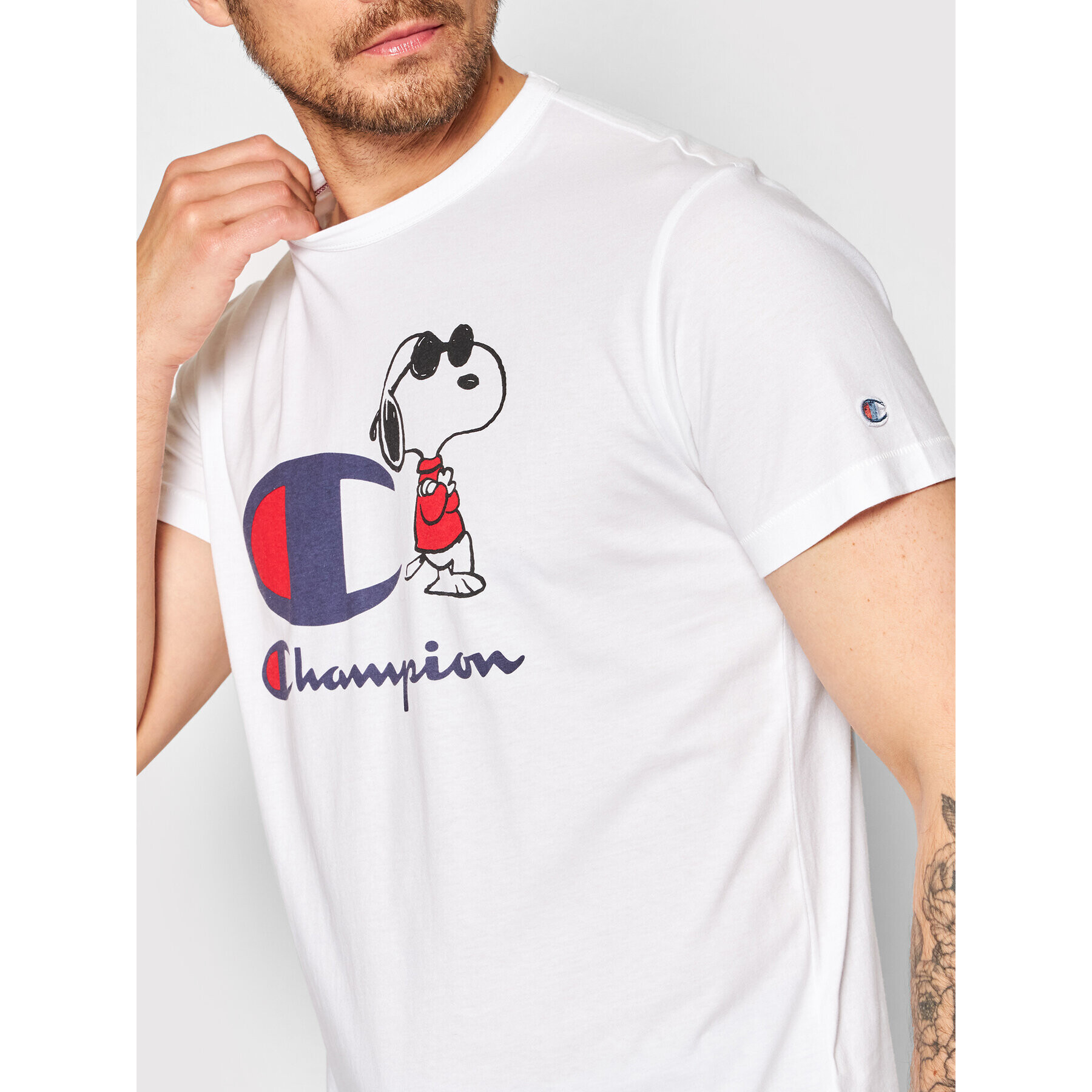 Champion Тишърт PEANUTS Todd Snyder 217808 Бял Regular Fit - Pepit.bg